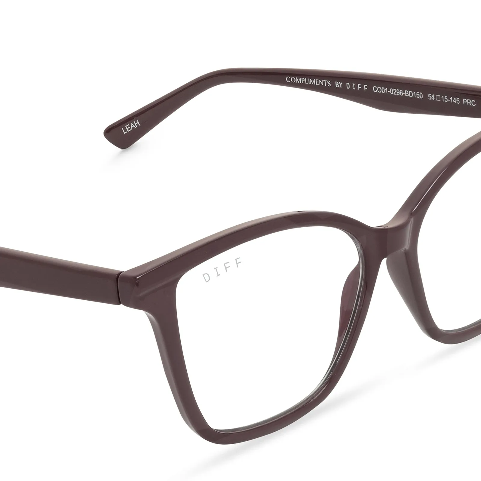 LEAH - BURGUNDY + BLUE LIGHT READERS sold by Diff Eyewear product image thumbnail 3