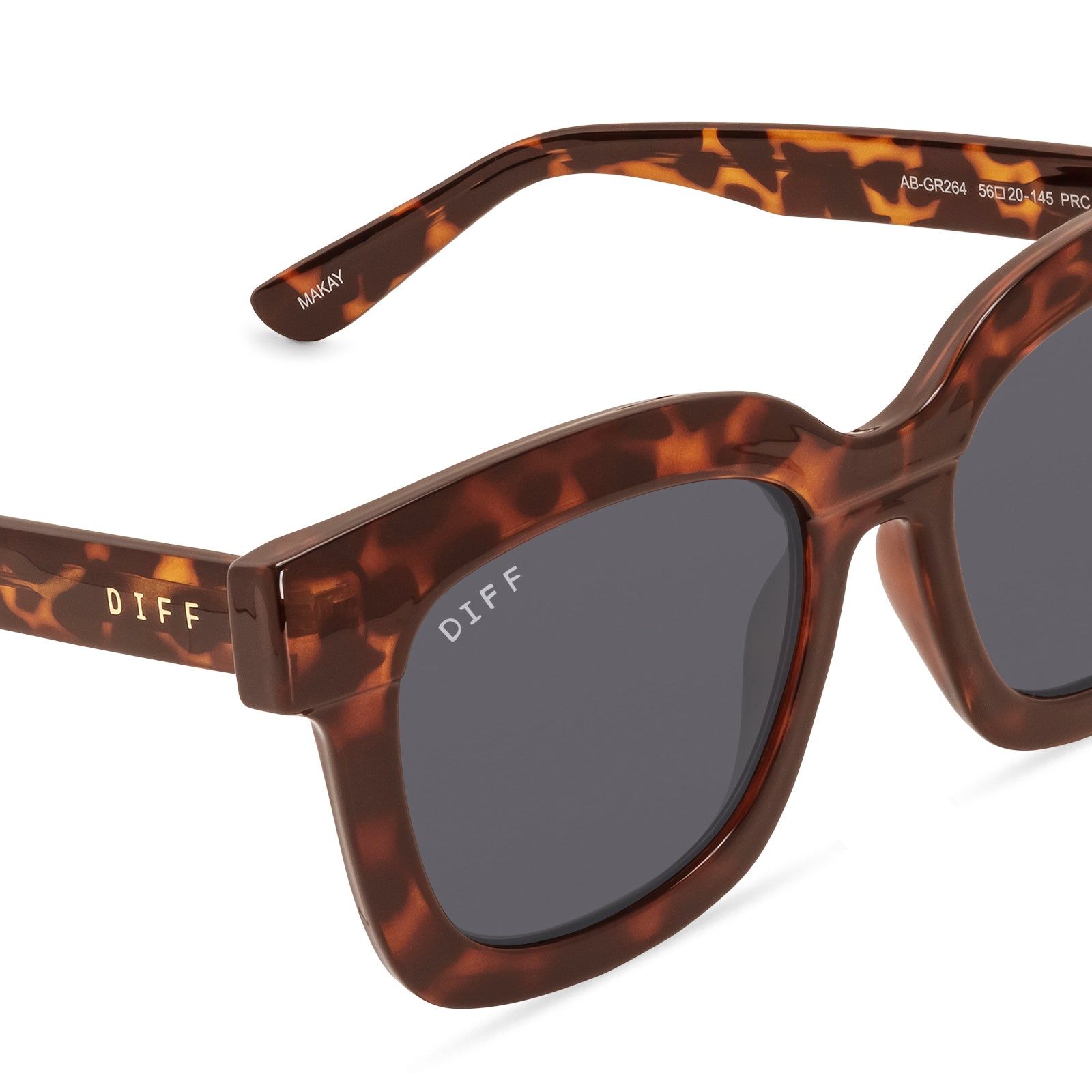 MAKAY - AMBER TORTOISE + GREY SUNGLASSES sold by Diff Eyewear product image thumbnail 3