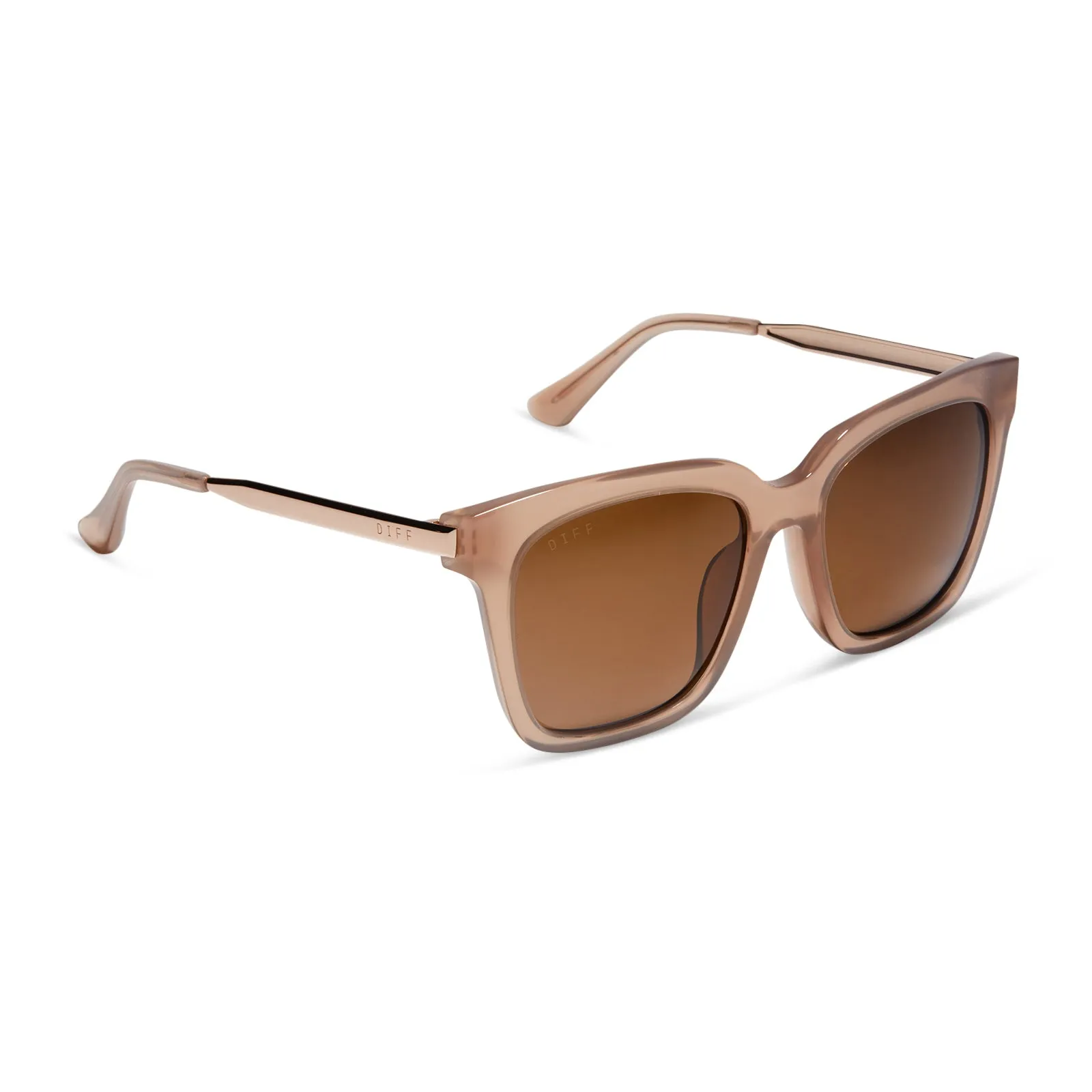 BELLA - WARM TAUPE + BROWN + POLARIZED SUNGLASSES sold by Diff Eyewear product image thumbnail 2