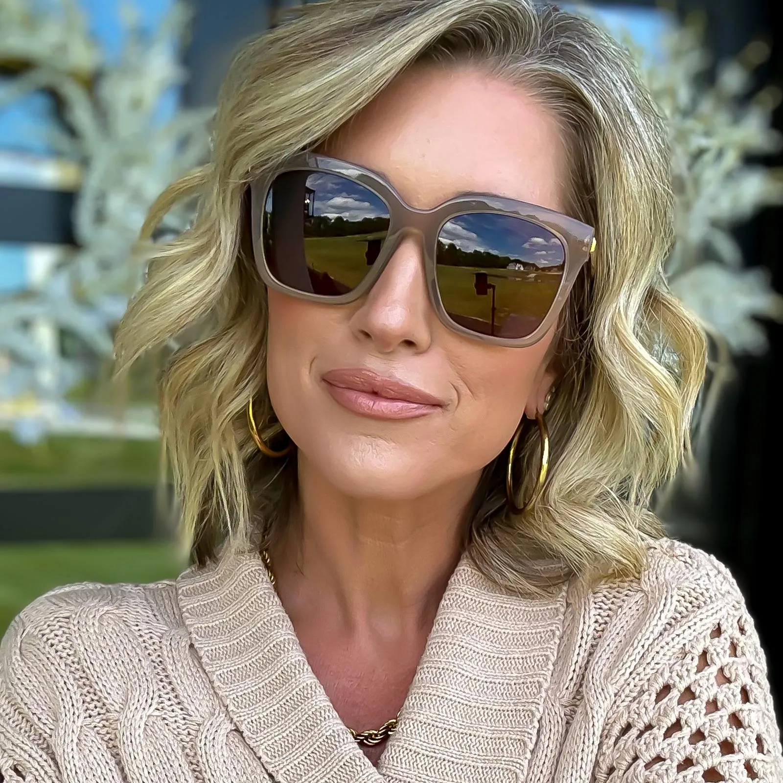 BELLA - WARM TAUPE + BROWN + POLARIZED SUNGLASSES sold by Diff Eyewear product image thumbnail 5