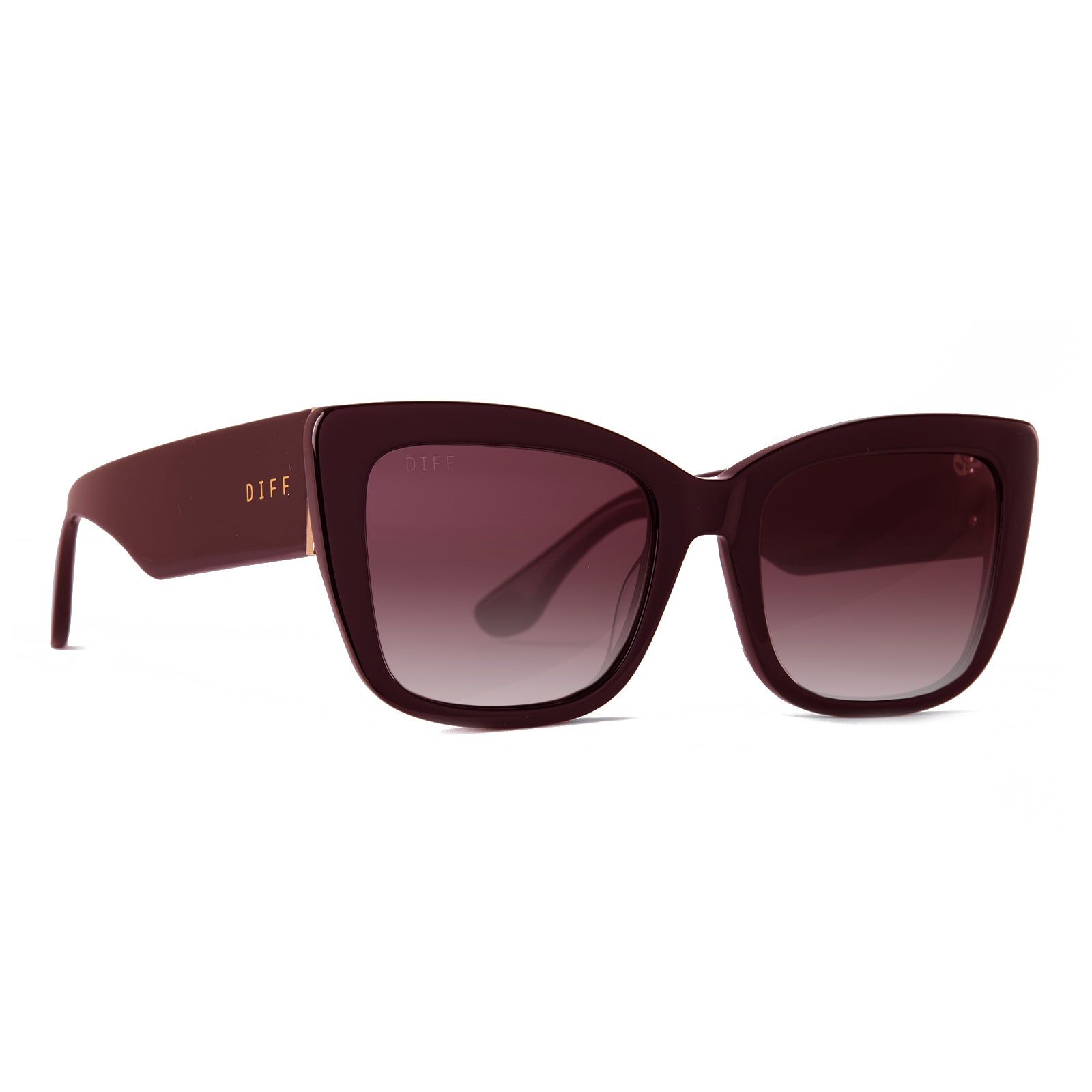 DANIA - CRIMSON + WINE GRADIENT POLARIZED SUNGLASSES sold by Diff Eyewear product image thumbnail 3