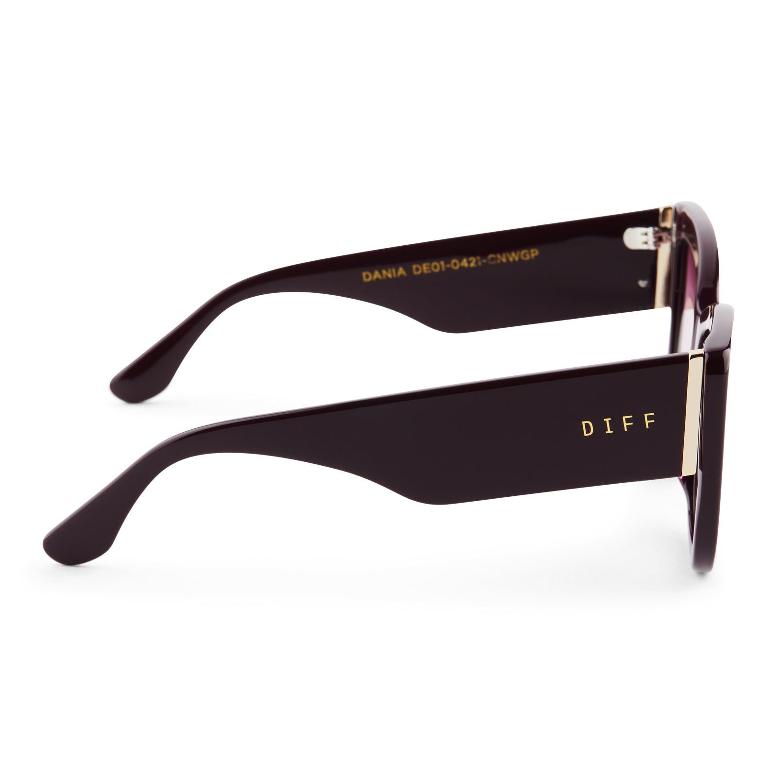 DANIA - CRIMSON + WINE GRADIENT POLARIZED SUNGLASSES sold by Diff Eyewear product image thumbnail 4