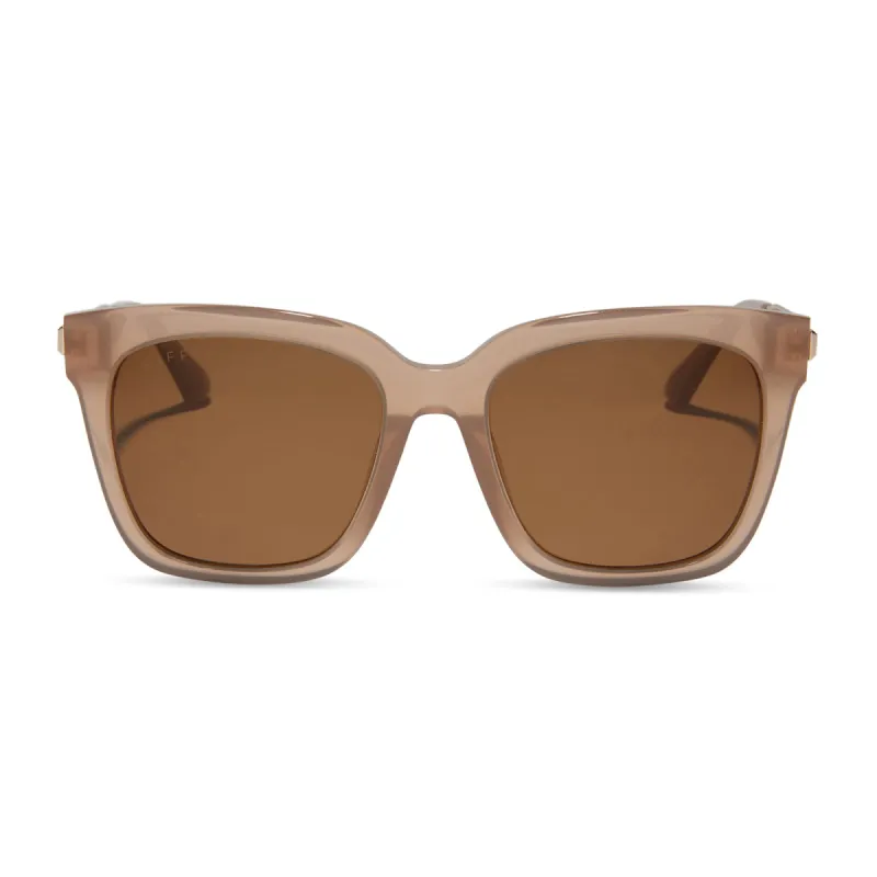 BELLA - WARM TAUPE + BROWN + POLARIZED SUNGLASSES sold by Diff Eyewear