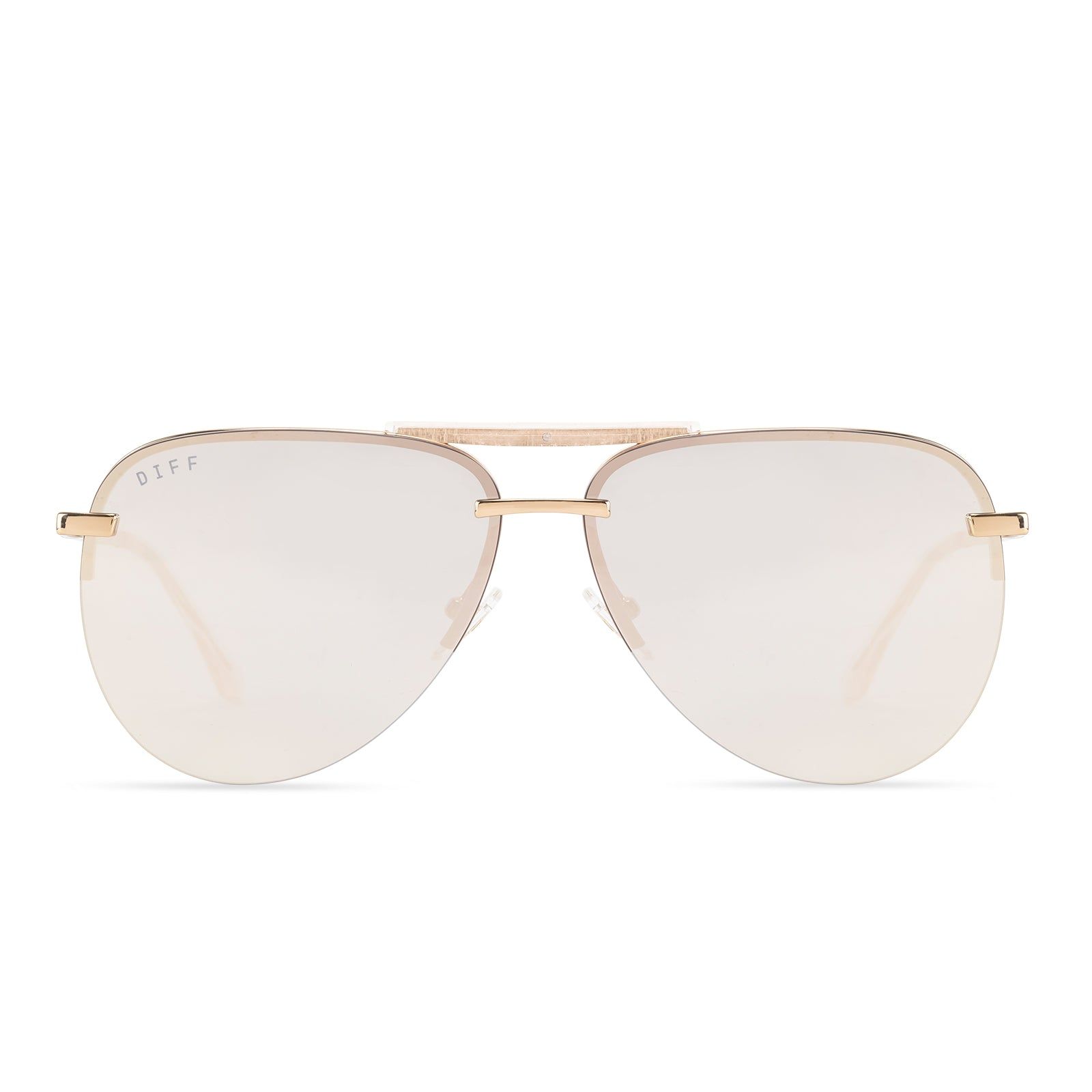 TAHOE - GOLD + BEIGE MIRROR SUNGLASSES sold by Diff Eyewear