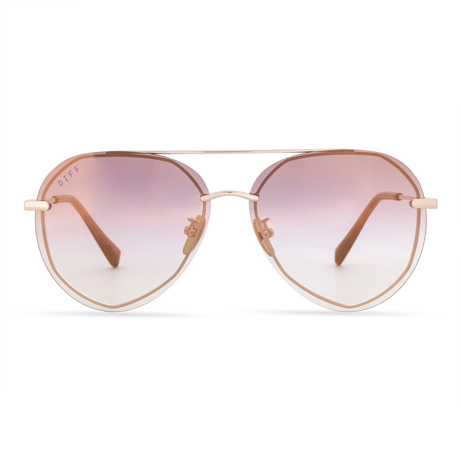 LENOX - ROSE GOLD + RAINBOW FLASH SUNGLASSES sold by Diff Eyewear
