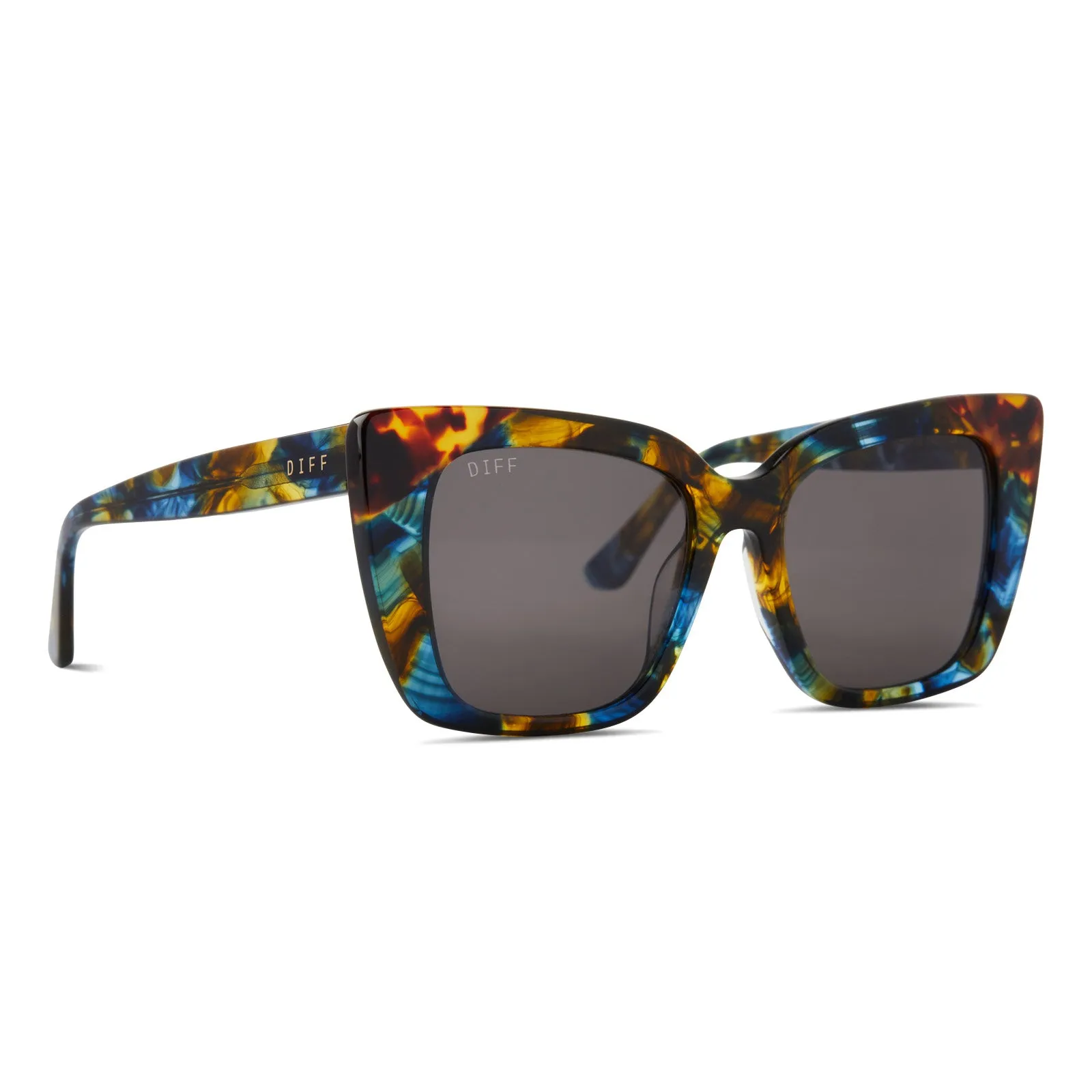 LIZZY - GLACIAL TORTOISE / AMBER TORTOISE + GREY SUNGLASSES sold by Diff Eyewear product image thumbnail 2