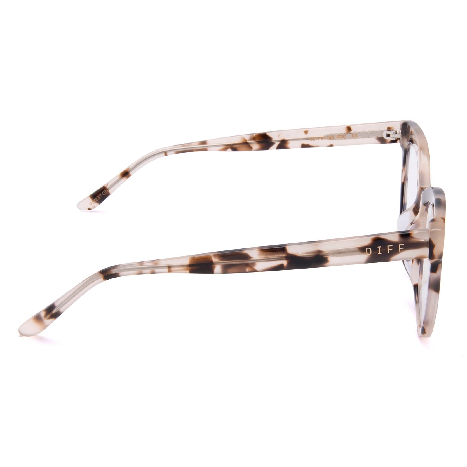 WINSTON - CREAM TORTOISE + CLEAR GLASSES sold by Diff Eyewear product image thumbnail 4