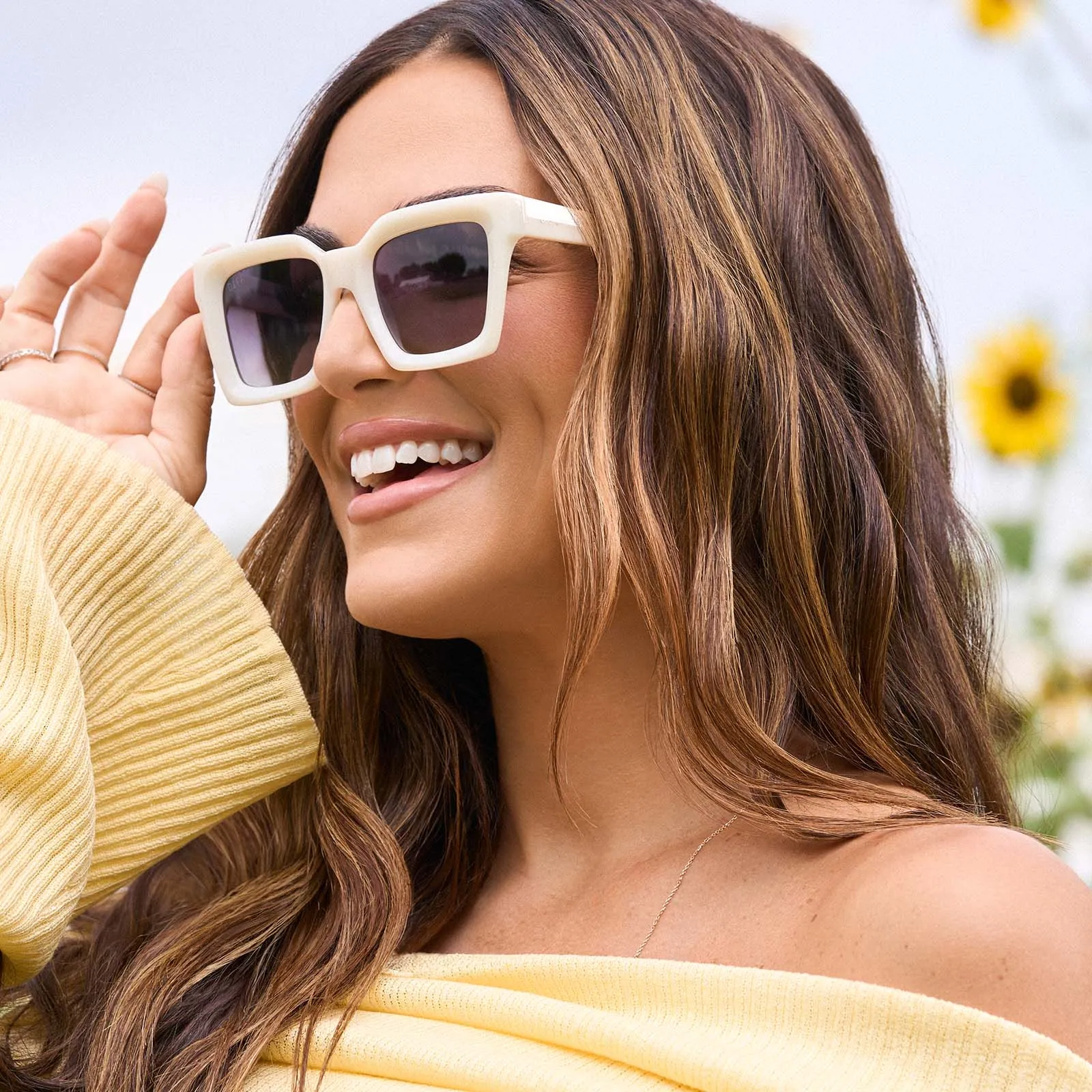 MADI NELSON - THE NAVY + MERINGUE + GREY GRADIENT + POLARIZED SUNGLASSES sold by Diff Eyewear product image thumbnail 5