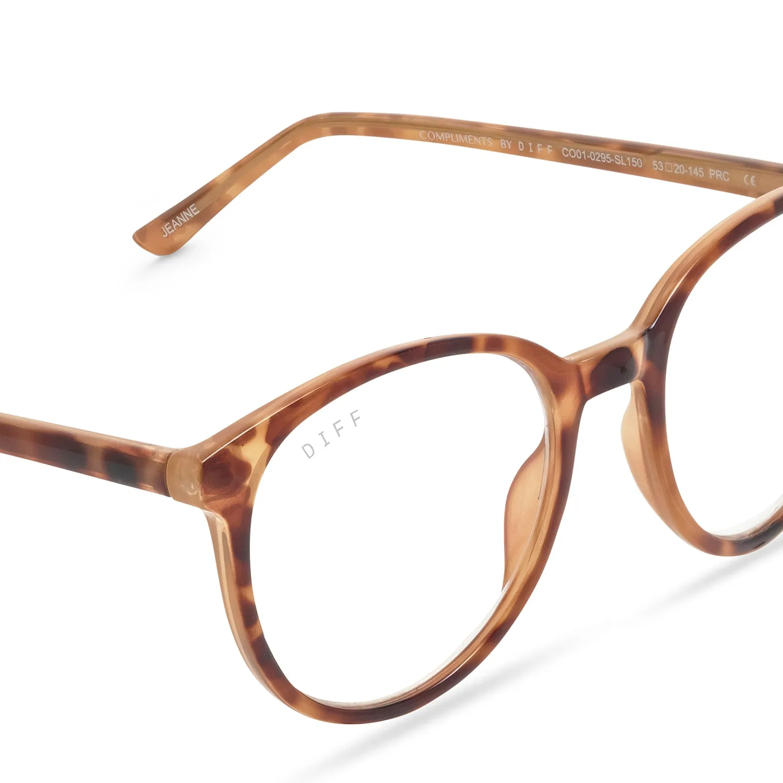 JEANNE - AMBER TORTOISE + BLUE LIGHT TECHNOLOGY GLASSES sold by Diff Eyewear product image thumbnail 4