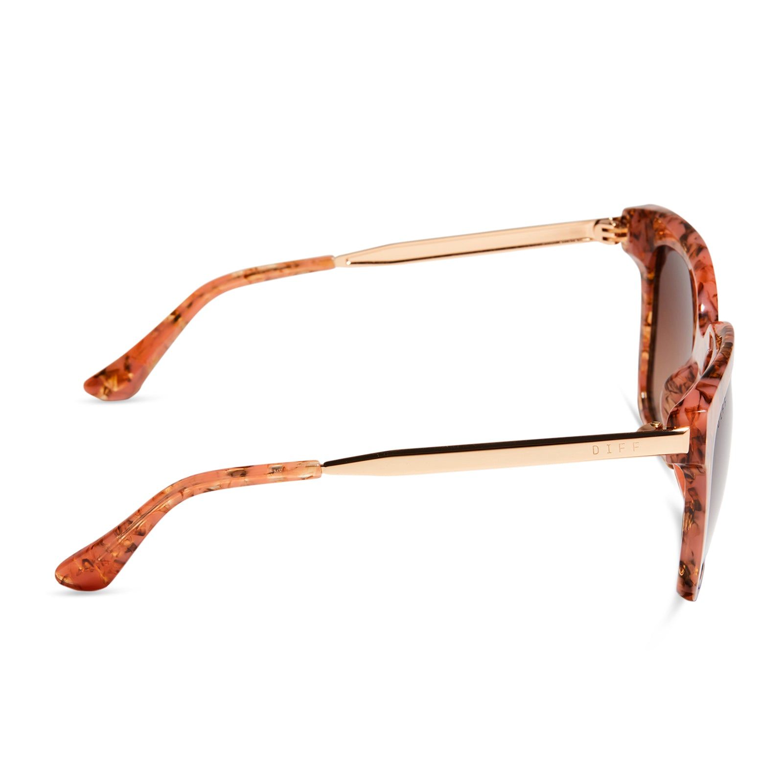 BELLA - BEIGE CORAL TORTOISE + BROWN GRADIENT POLARIZED SUNGLASSES sold by Diff Eyewear product image thumbnail 4