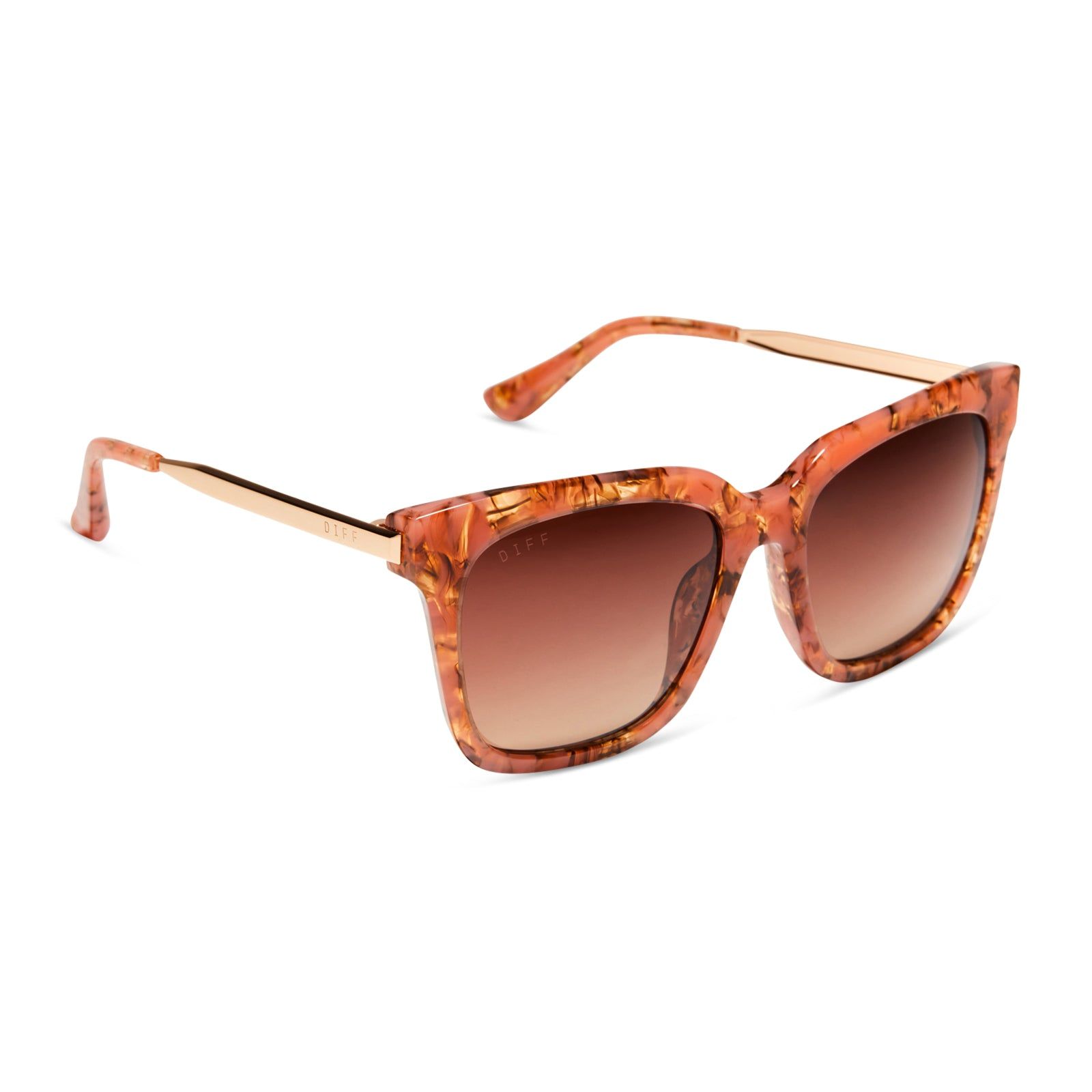 BELLA - BEIGE CORAL TORTOISE + BROWN GRADIENT POLARIZED SUNGLASSES sold by Diff Eyewear product image thumbnail 3