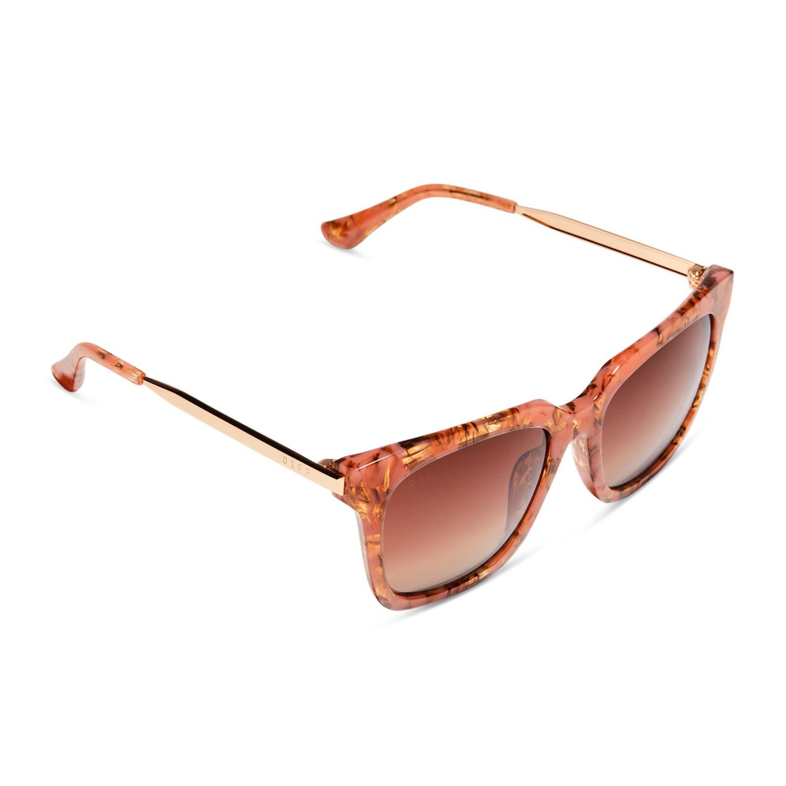 BELLA - BEIGE CORAL TORTOISE + BROWN GRADIENT POLARIZED SUNGLASSES sold by Diff Eyewear product image thumbnail 5