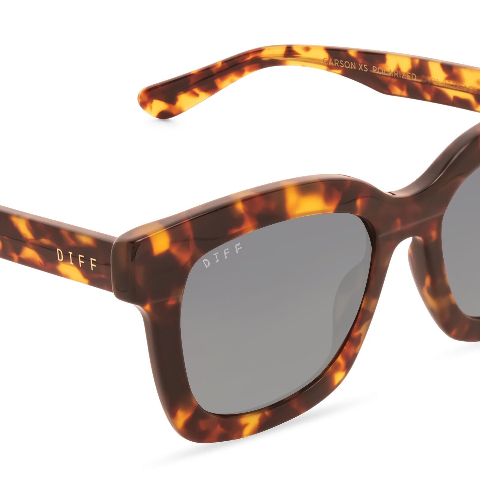 CARSON XS - AMBER TORTOISE + STEEL GRADIENT + POLARIZED SUNGLASSES sold by Diff Eyewear product image thumbnail 3