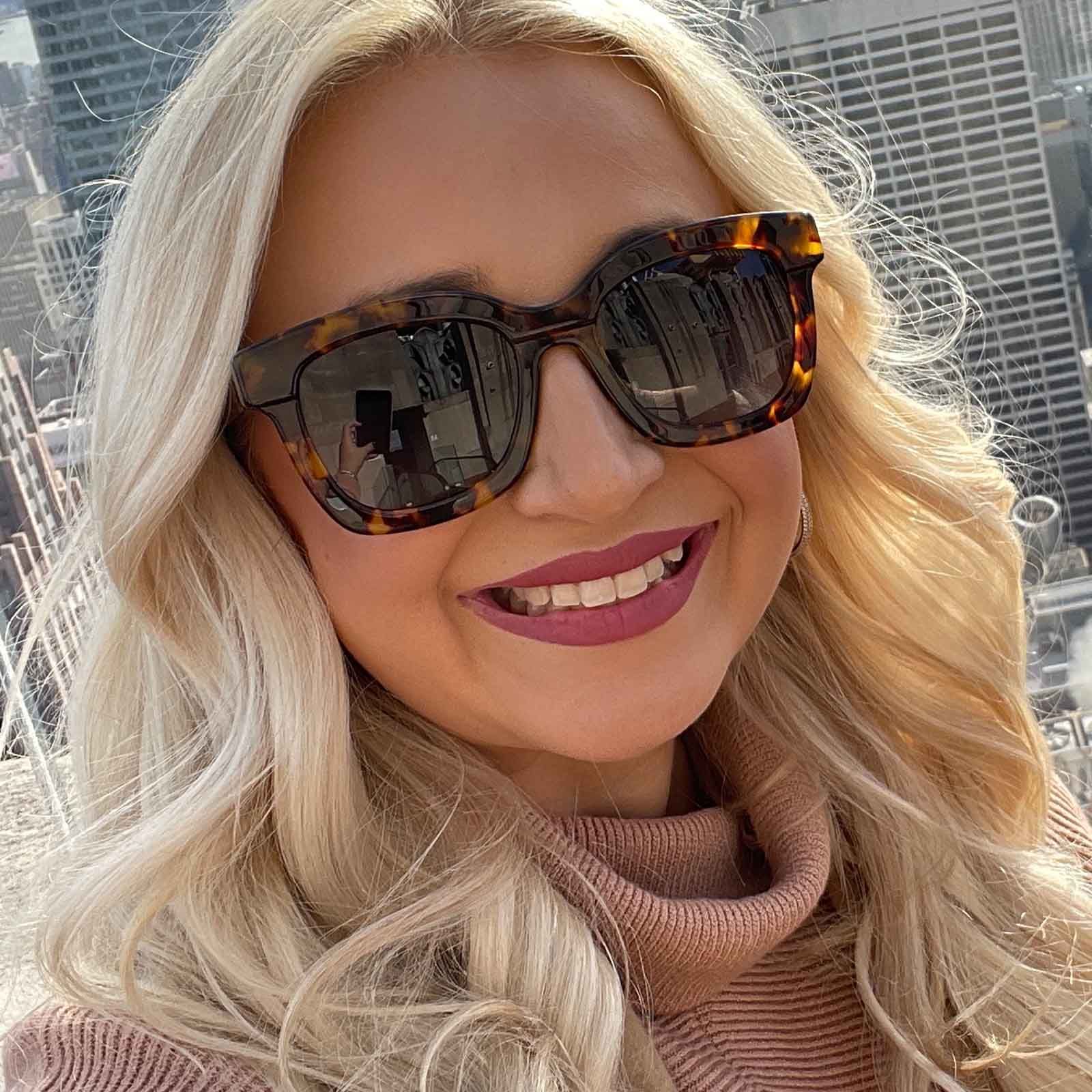 CARSON XS - AMBER TORTOISE + STEEL GRADIENT + POLARIZED SUNGLASSES sold by Diff Eyewear product image thumbnail 5