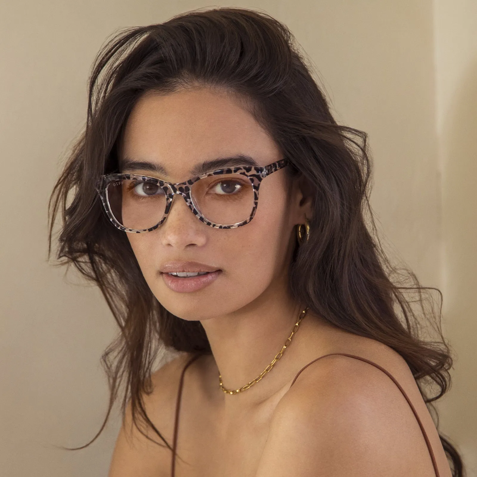 CARINA - CLEAR LEOPARD + BLUE LIGHT TECHNOLOGY GLASSES sold by Diff Eyewear product image thumbnail 4