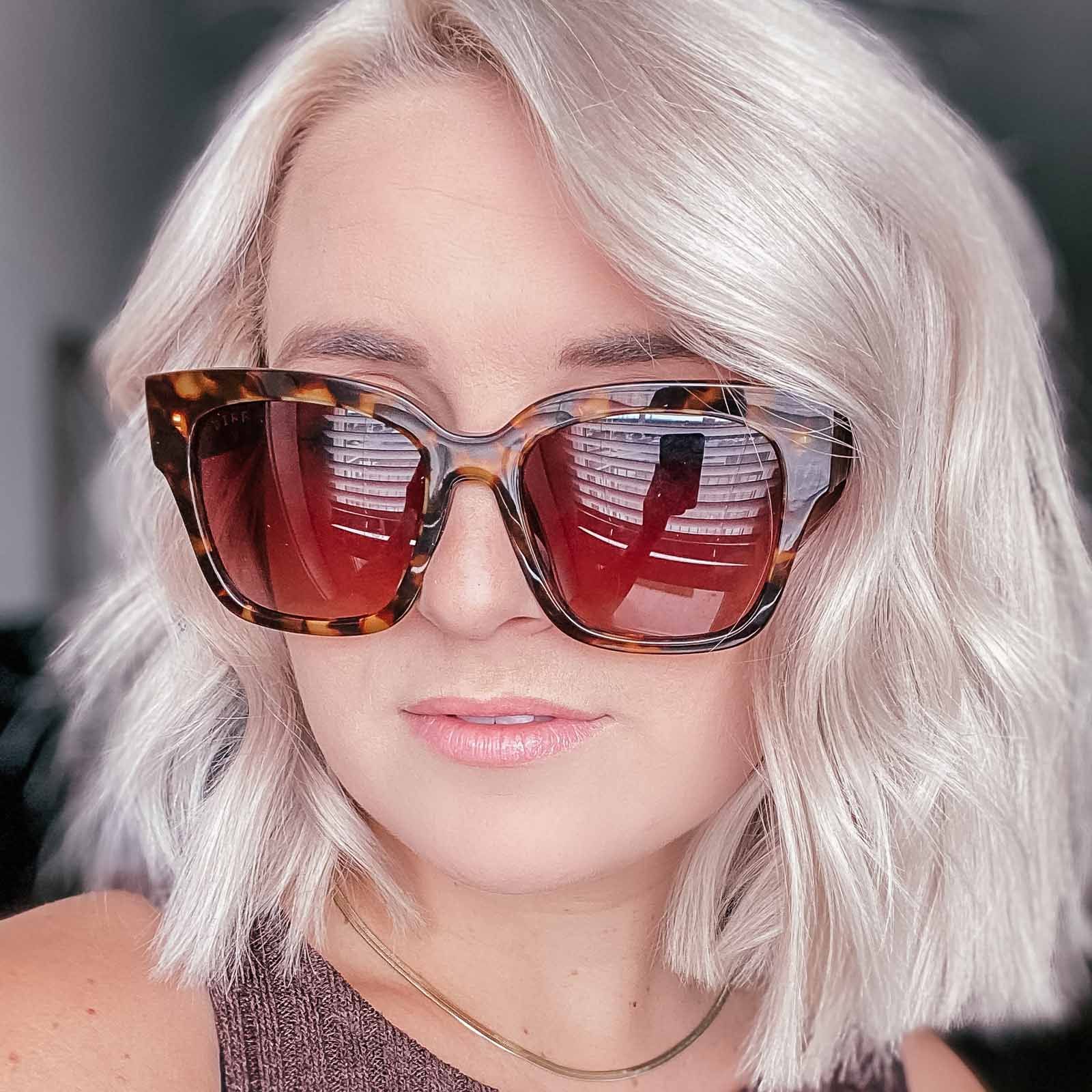 BELLA II - AMBER TORTOISE + BROWN GRADIENT SUNGLASSES sold by Diff Eyewear product image thumbnail 7