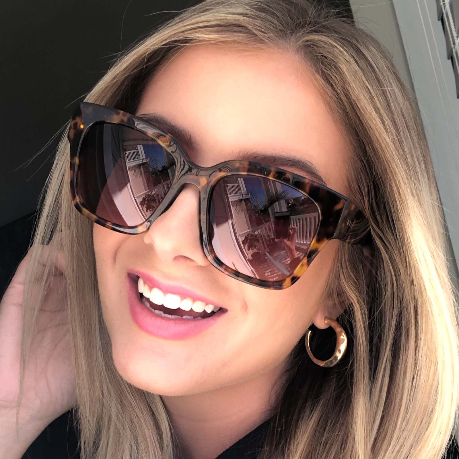 BELLA II - AMBER TORTOISE + BROWN GRADIENT SUNGLASSES sold by Diff Eyewear product image thumbnail 6