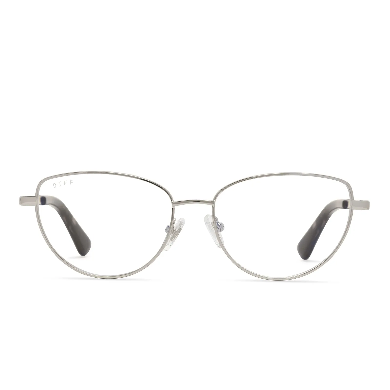KERI - SILVER/TORTOISE + BLUE LIGHT READERS sold by Diff Eyewear
