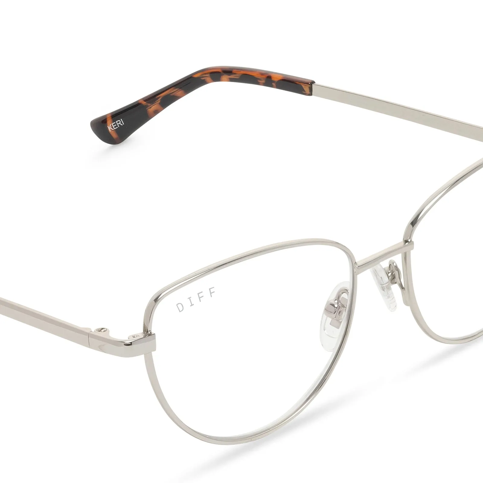 KERI - SILVER/TORTOISE + BLUE LIGHT READERS sold by Diff Eyewear product image thumbnail 2