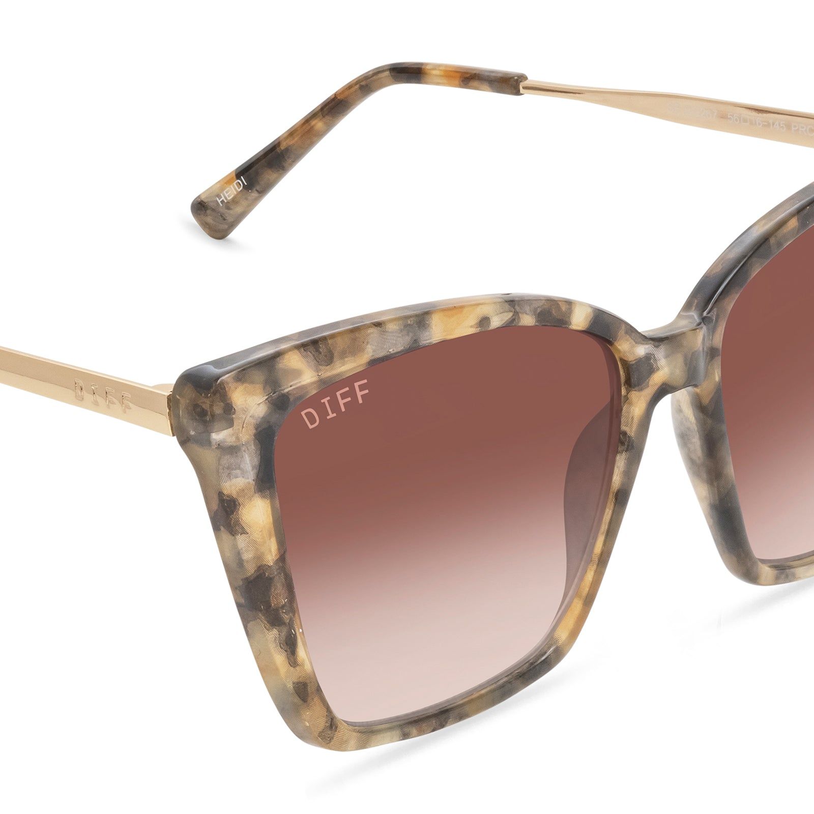 HEIDI - SEA TORTOISE + BROWN GRADIENT SUNGLASSES sold by Diff Eyewear product image thumbnail 3