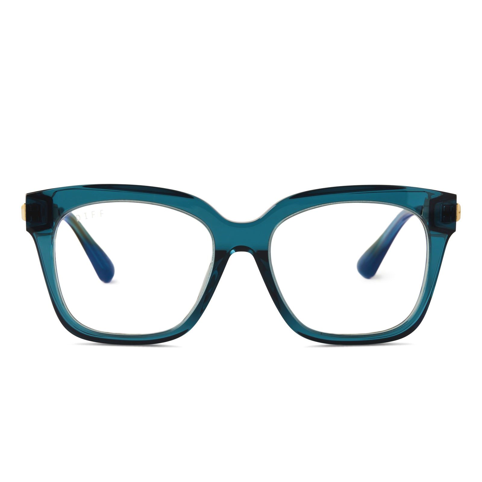 BELLA XS - DEEP AQUA + CLEAR GLASSES sold by Diff Eyewear
