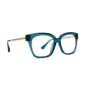 BELLA XS - DEEP AQUA + CLEAR GLASSES sold by Diff Eyewear