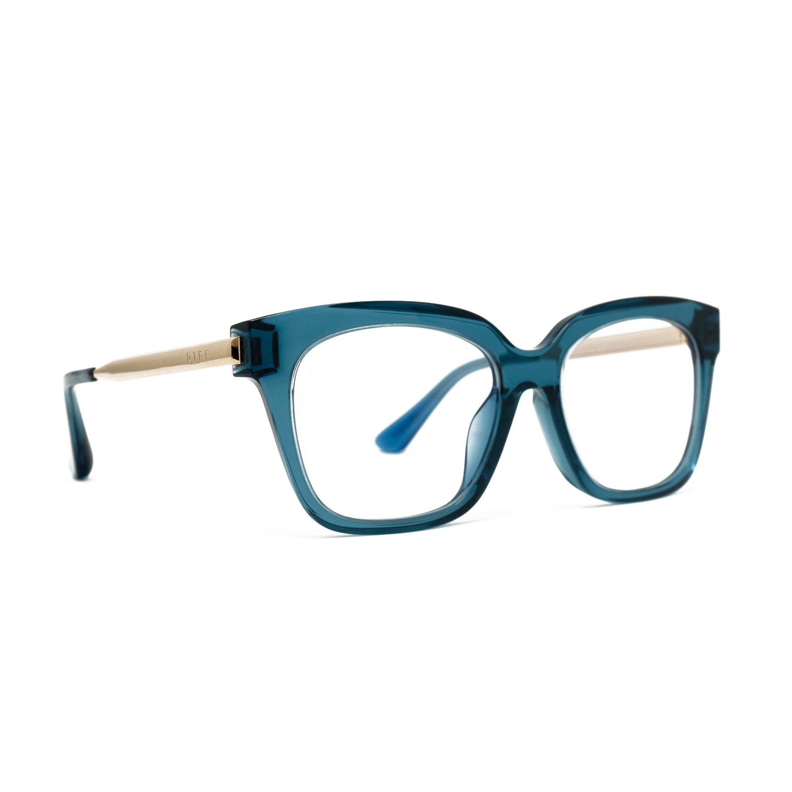 BELLA XS - DEEP AQUA + CLEAR GLASSES sold by Diff Eyewear product image thumbnail 2