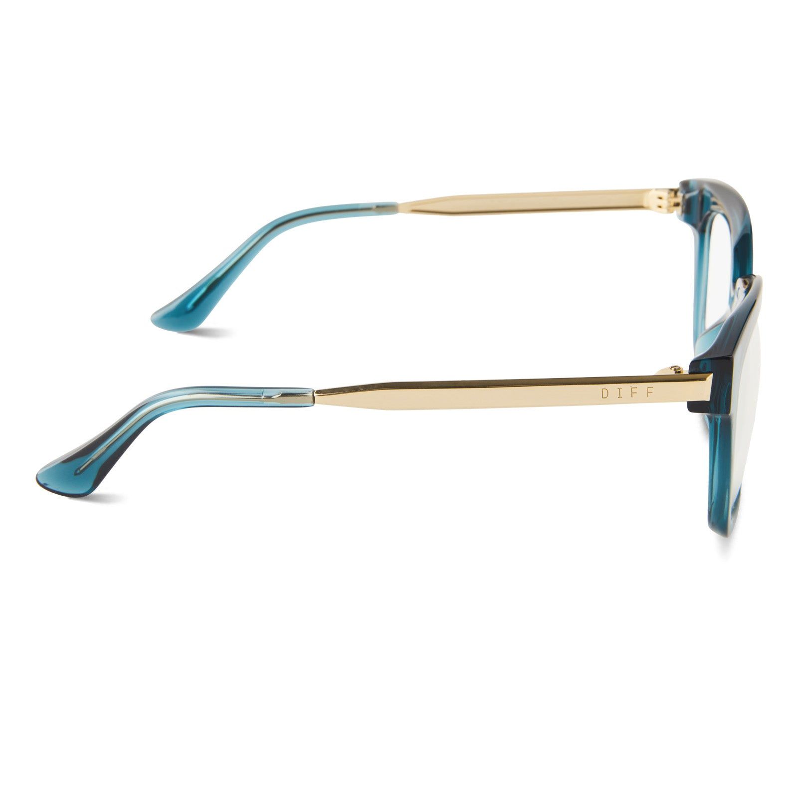 BELLA XS - DEEP AQUA + CLEAR GLASSES sold by Diff Eyewear product image thumbnail 3