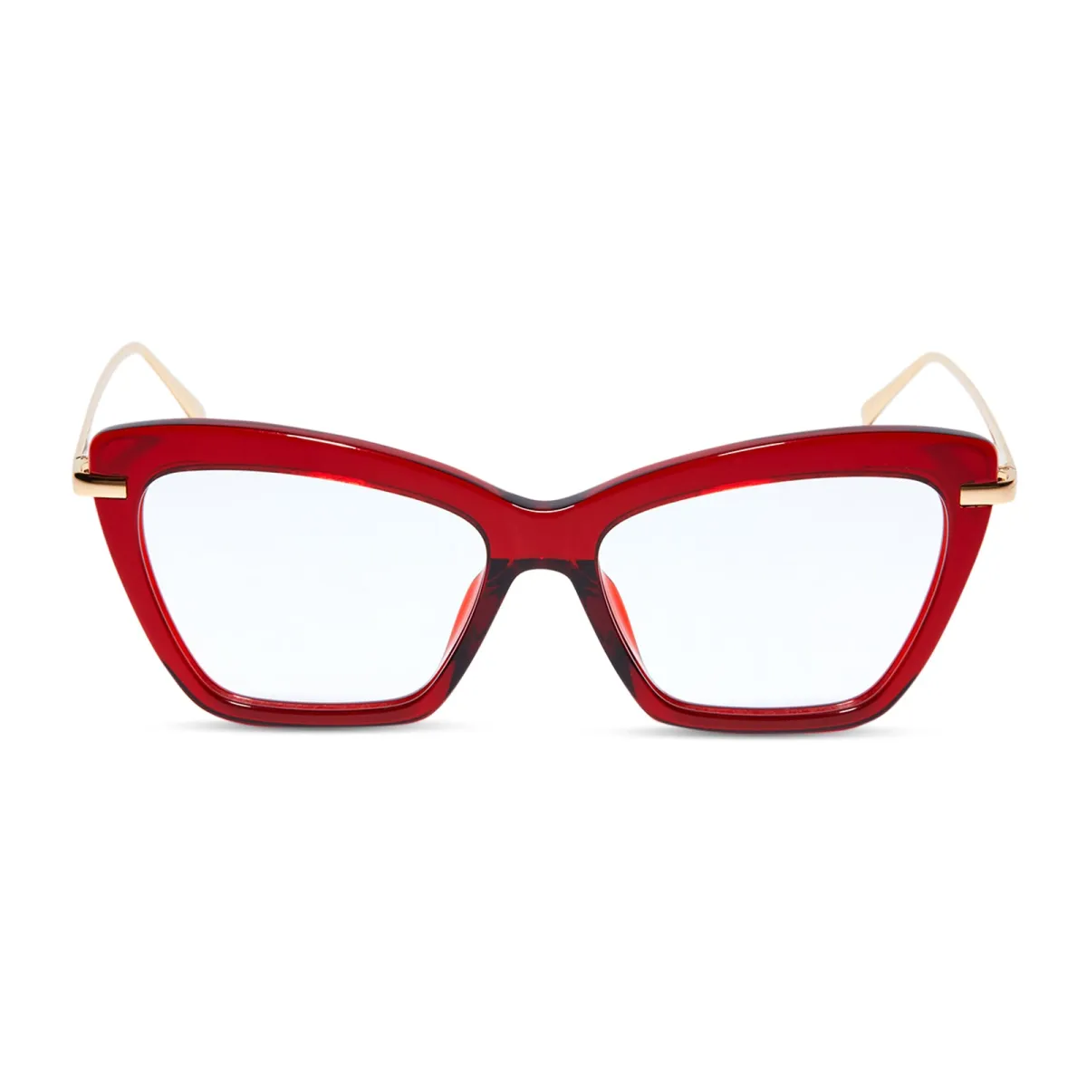 MILA - CARMINE + CLEAR GLASSES sold by Diff Eyewear