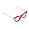 MILA - CARMINE + CLEAR GLASSES sold by Diff Eyewear