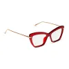 MILA - CARMINE + CLEAR GLASSES sold by Diff Eyewear