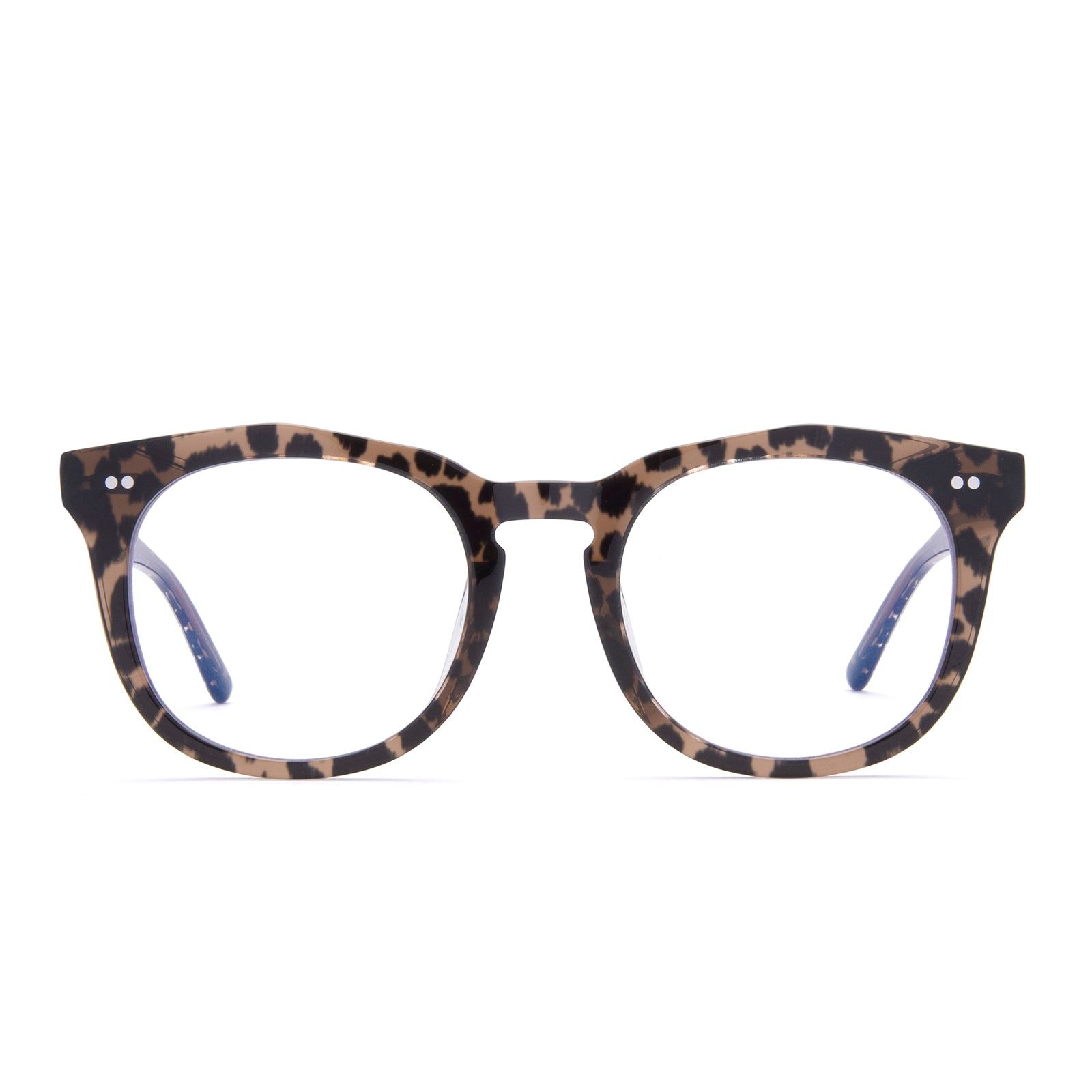 WESTON - DARK CHEETAH + CLEAR GLASSES sold by Diff Eyewear