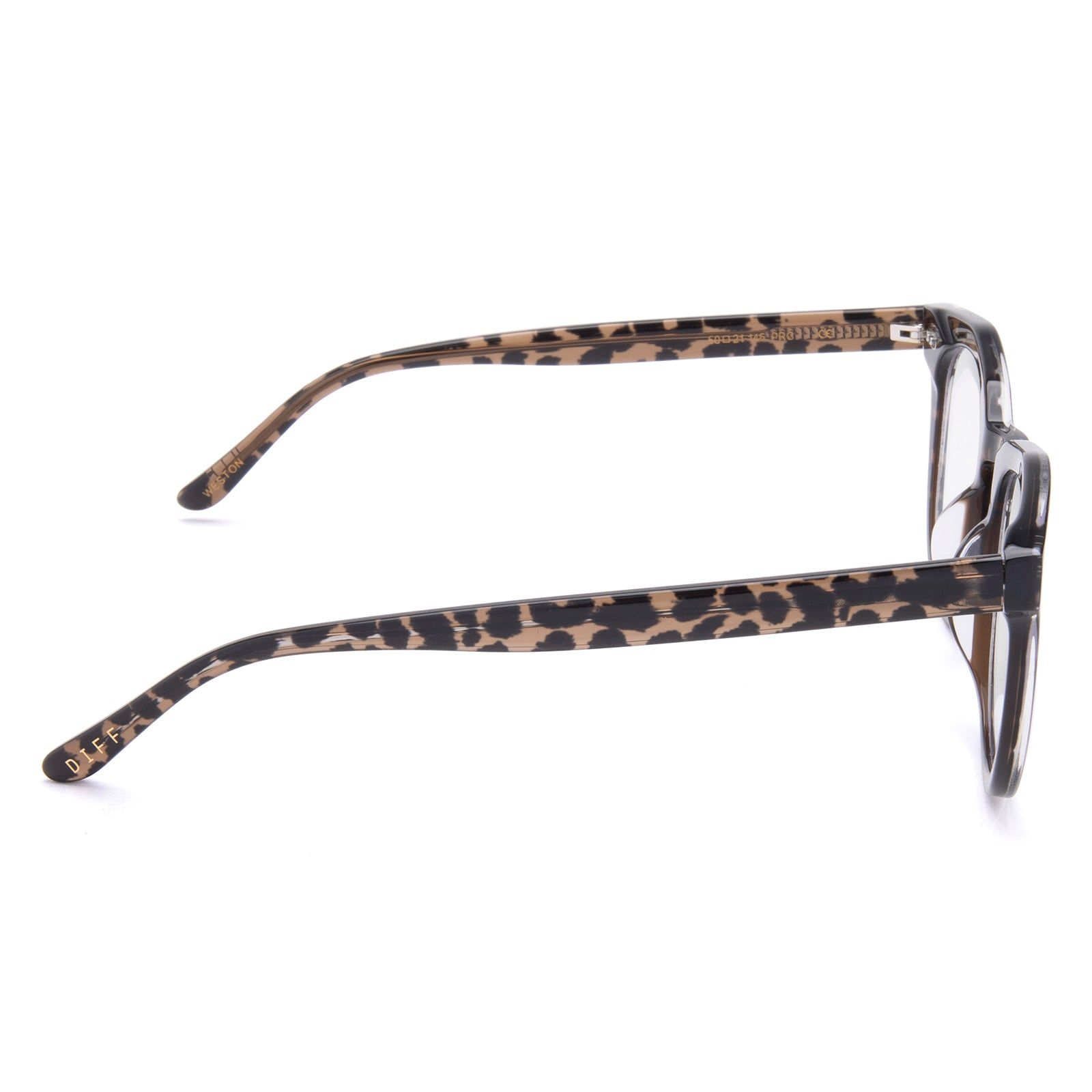 WESTON - DARK CHEETAH + CLEAR GLASSES sold by Diff Eyewear product image thumbnail 4