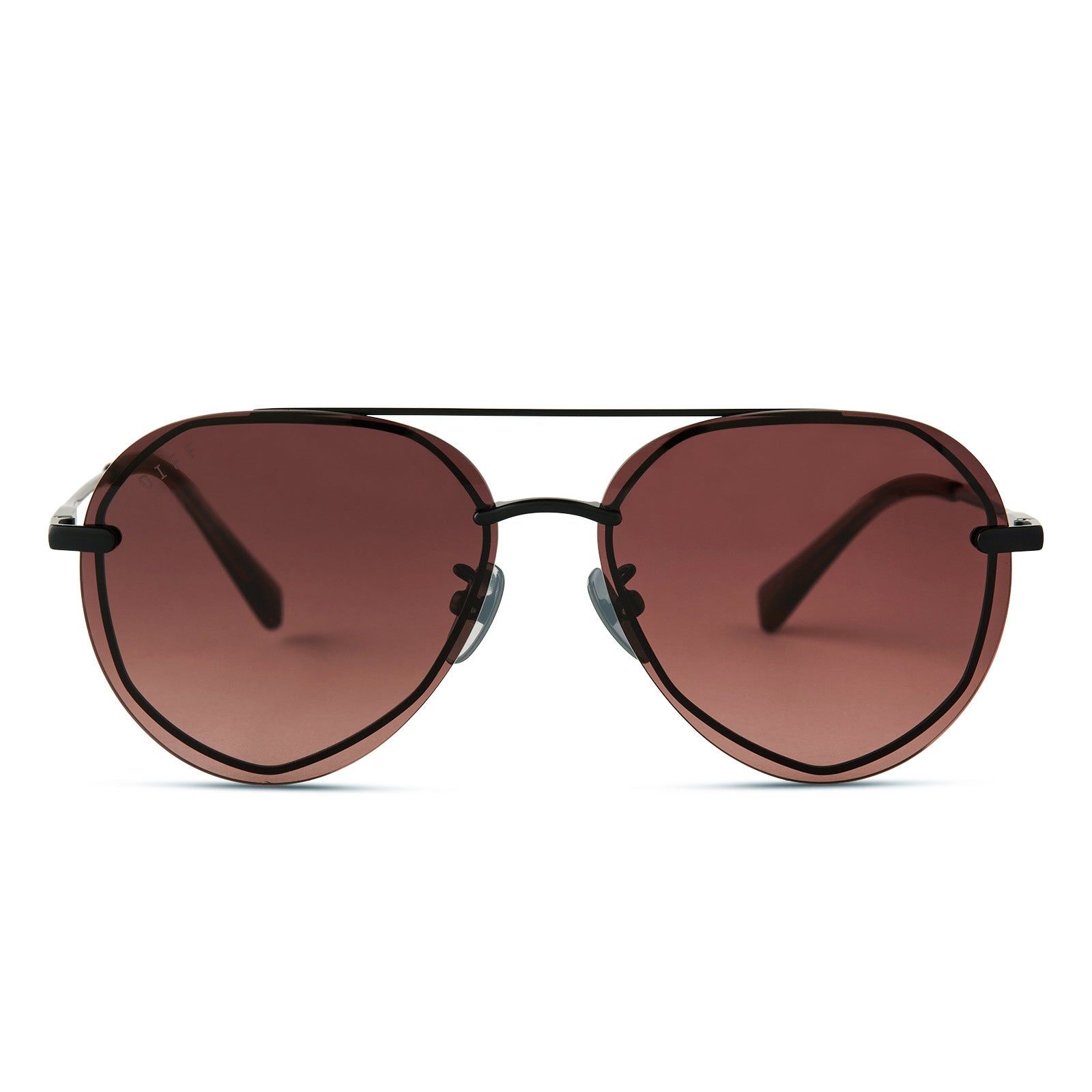 LENOX XS - MATTE BLACK + MAROON GRADIENT SUNGLASSES sold by Diff Eyewear