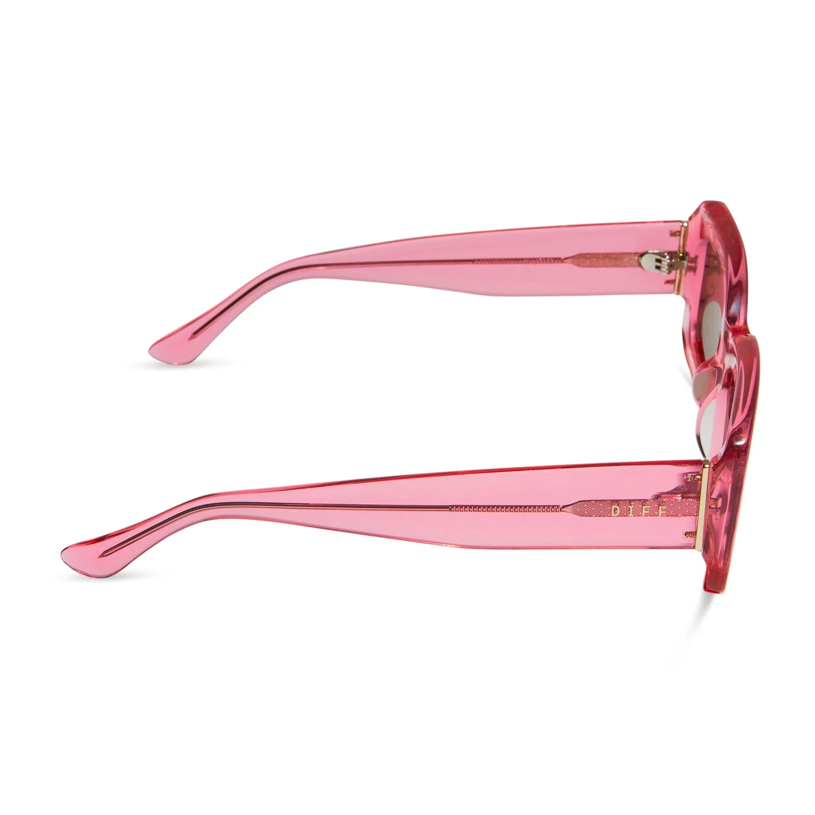 INDY - CANDY PINK CRYSTAL + BROWN SUNGLASSES sold by Diff Eyewear product image thumbnail 3