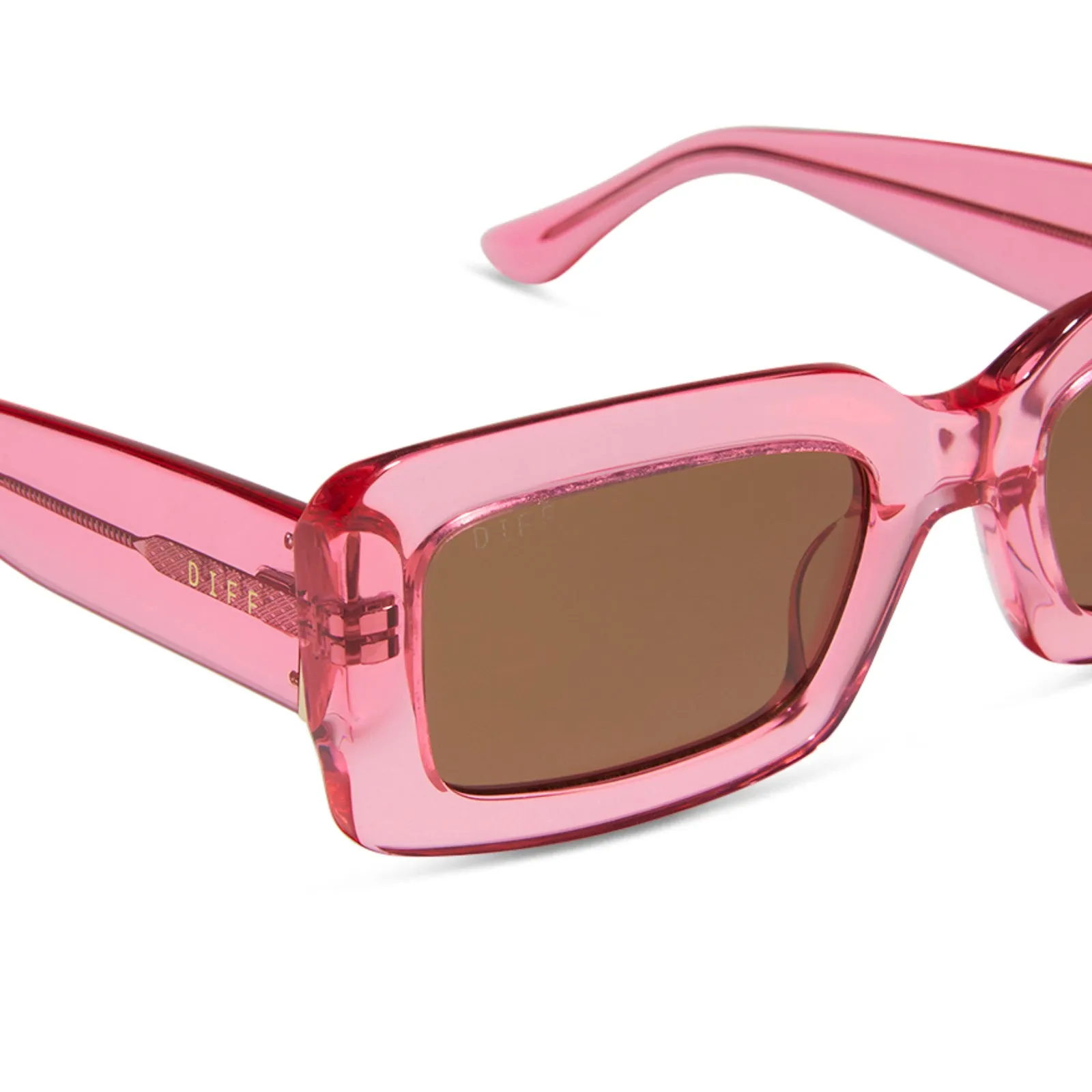 INDY - CANDY PINK CRYSTAL + BROWN SUNGLASSES sold by Diff Eyewear product image thumbnail 4
