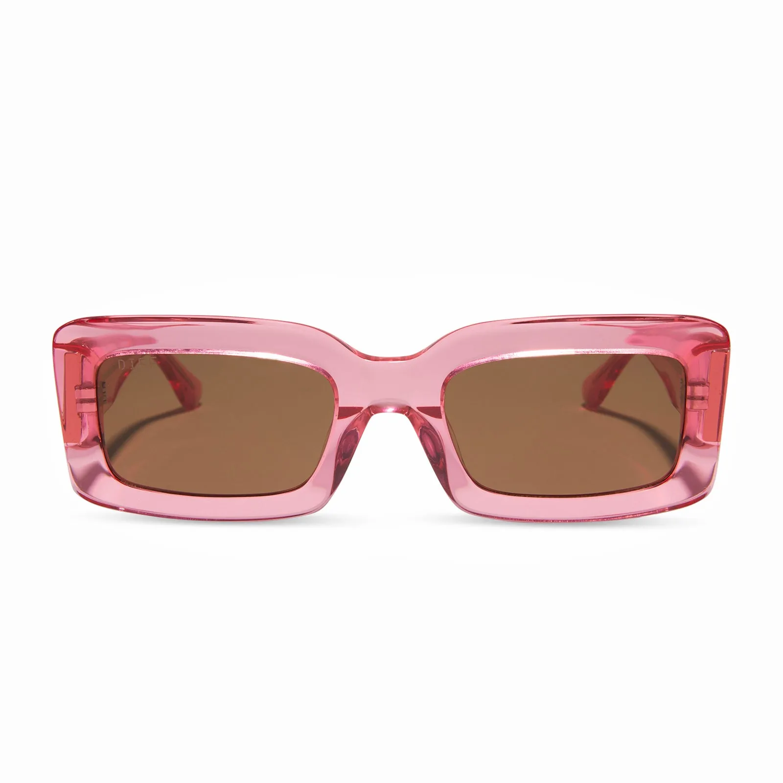 INDY - CANDY PINK CRYSTAL + BROWN SUNGLASSES sold by Diff Eyewear