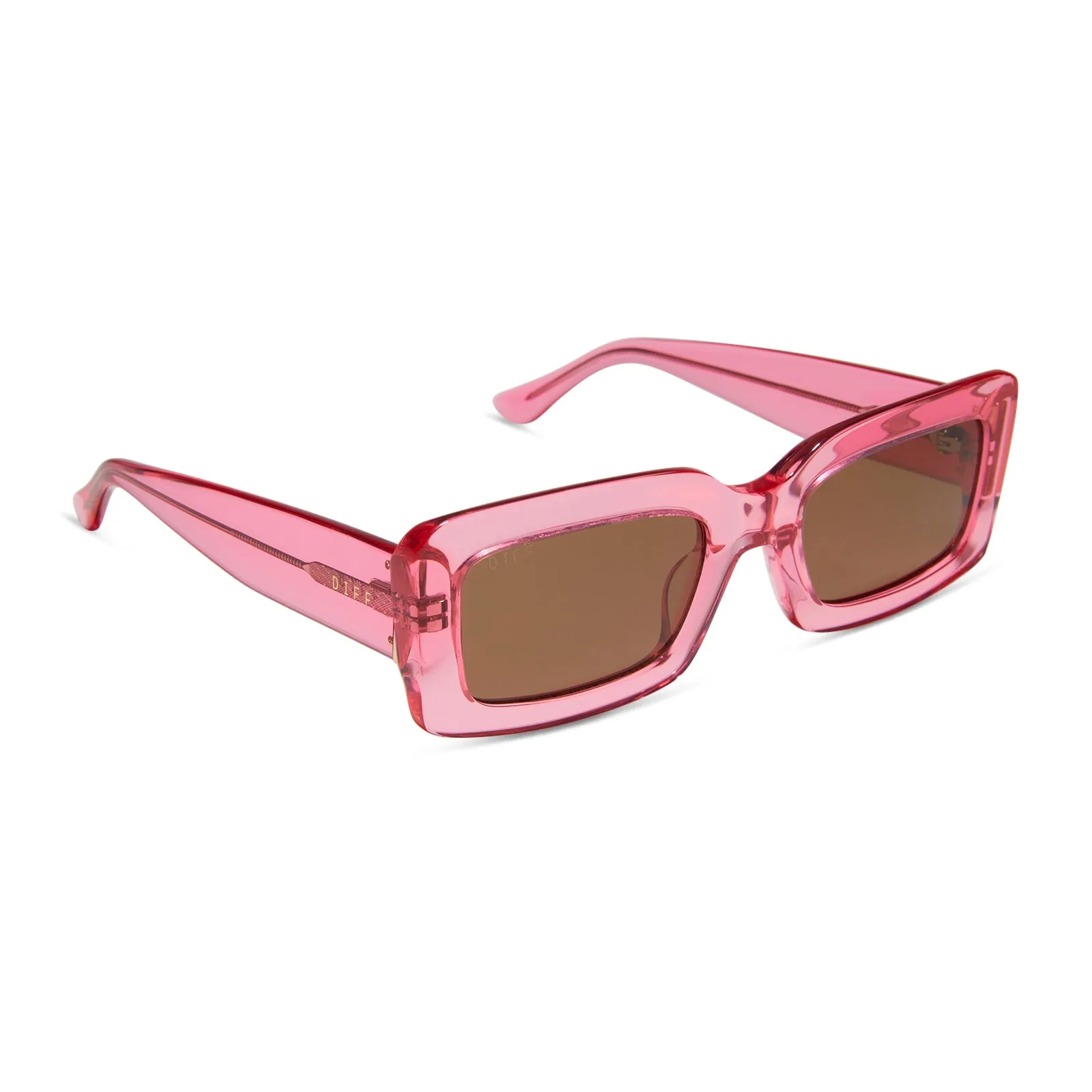 INDY - CANDY PINK CRYSTAL + BROWN SUNGLASSES sold by Diff Eyewear product image thumbnail 2