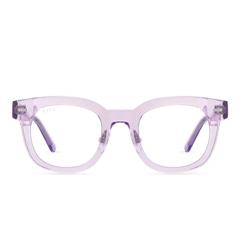 SUMMER - LAVENDER FOG CRYSTAL + CLEAR GLASSES sold by Diff Eyewear