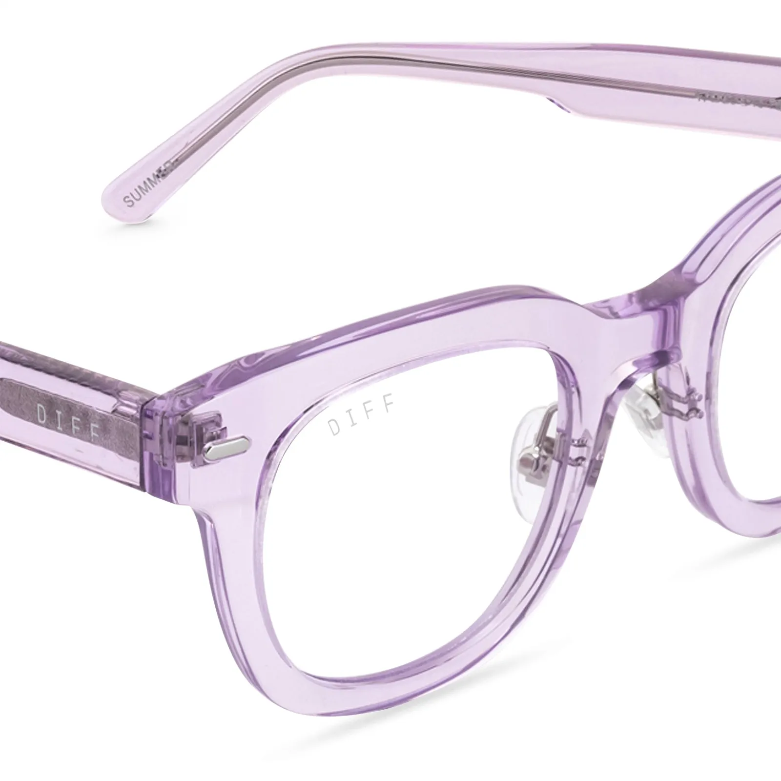 SUMMER - LAVENDER FOG CRYSTAL + CLEAR GLASSES sold by Diff Eyewear product image thumbnail 4