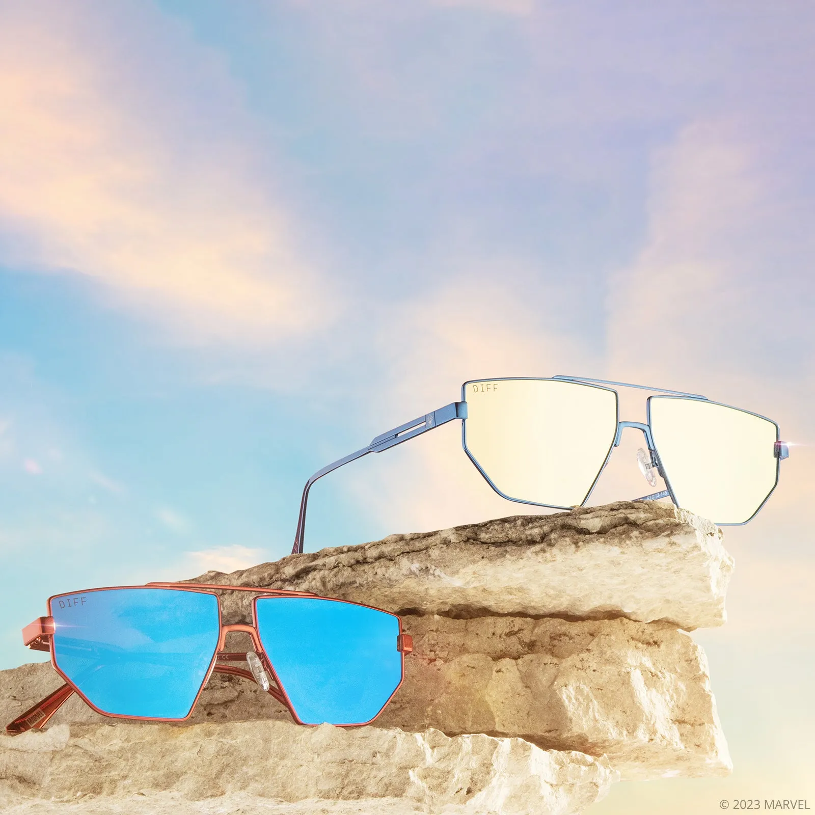 GALACTIC HEROES - METALLIC SOLAR BLUE + GALACTIC GOLD MIRROR + POLARIZED SUNGLASSES sold by Diff Eyewear product image thumbnail 5