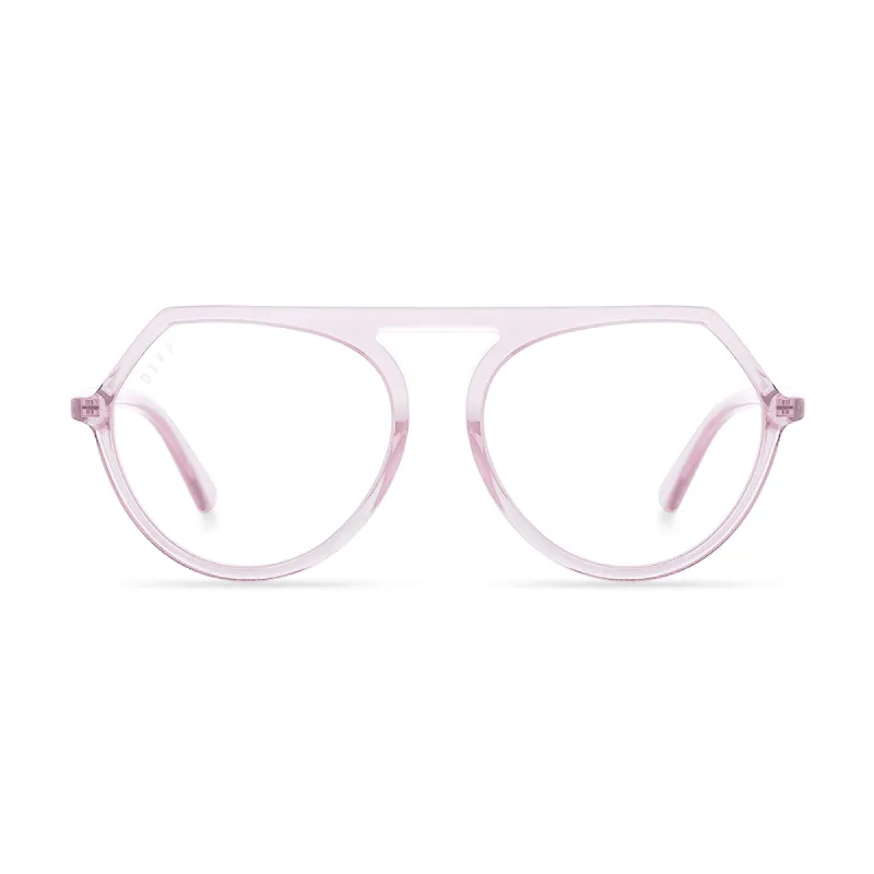ELLIS - LIGHT PINK CRYSTAL + BLUE LIGHT TECHNOLOGY made by Diff Eyewear