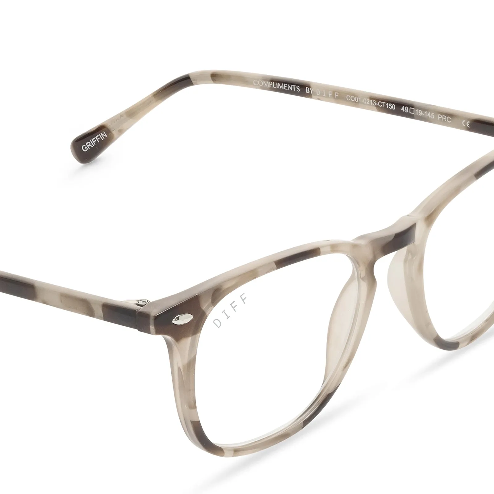 GRIFFIN - CREAM TORTOISE + BLUE LIGHT TECHNOLOGY GLASSES sold by Diff Eyewear product image thumbnail 4