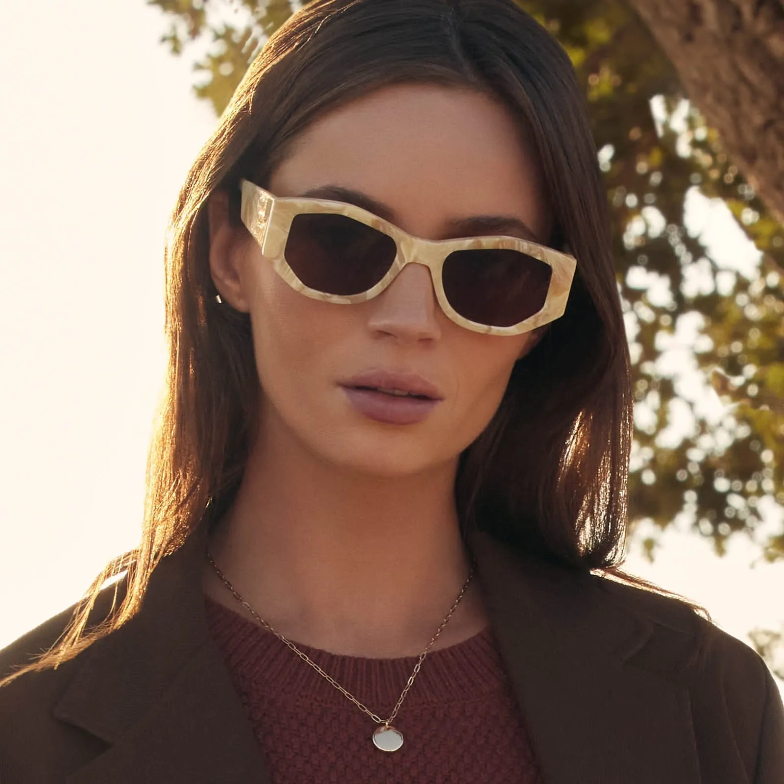 DIFF EYEWEAR ZOE - MILK N HONEY + BROWN SUNGLASSES ZOE - MILK N HONEY + BROWN SUNGLASSES | Parallel main image 2