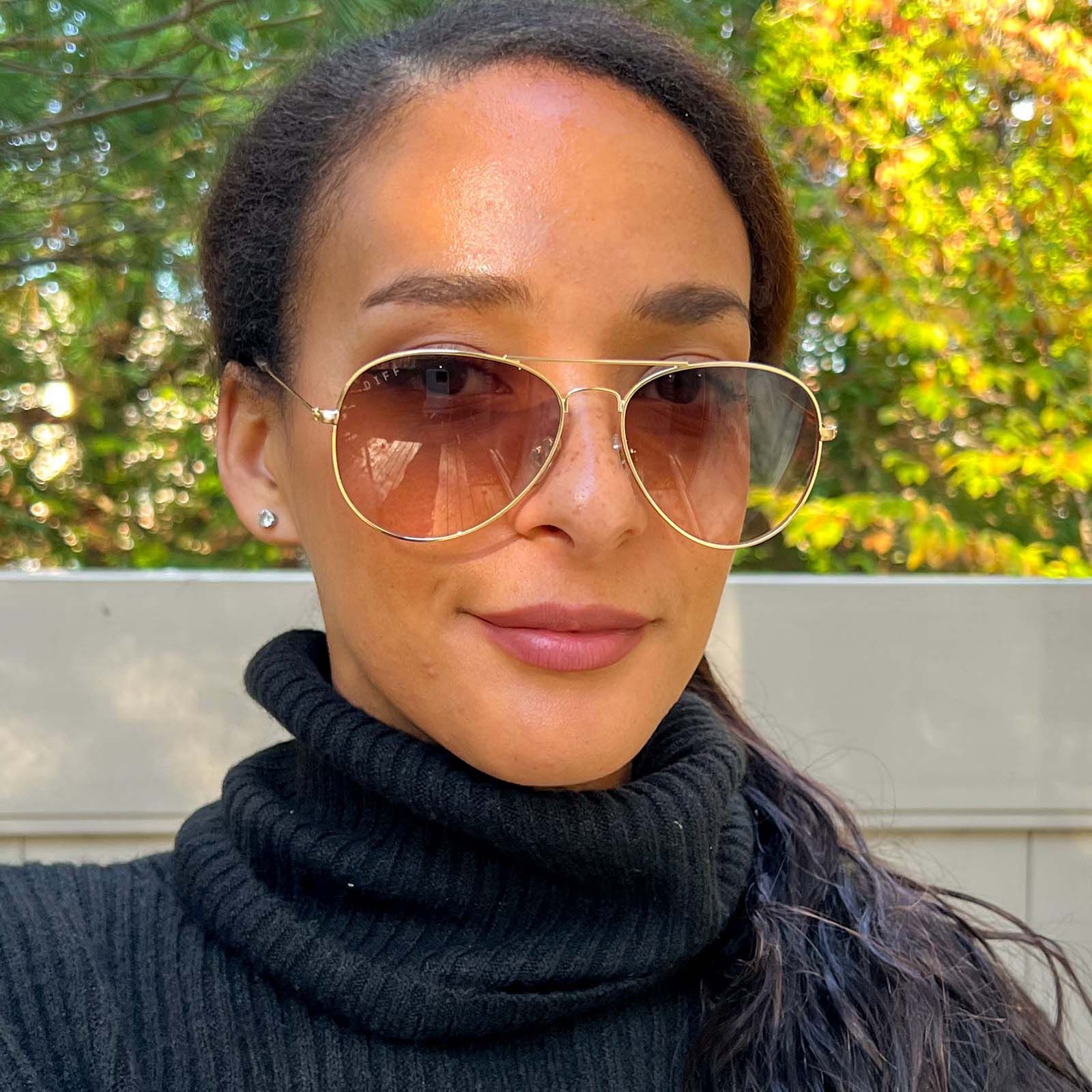 CRUZ - MATTE GOLD + BROWN GRADIENT SUNGLASSES sold by Diff Eyewear product image thumbnail 5