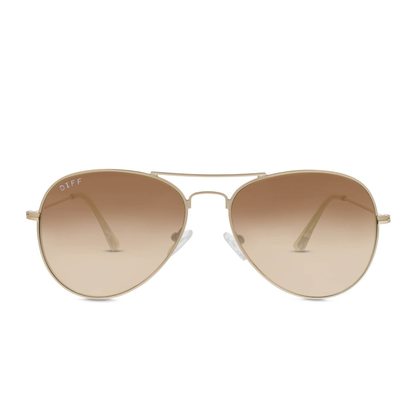 CRUZ - MATTE GOLD + BROWN GRADIENT SUNGLASSES sold by Diff Eyewear