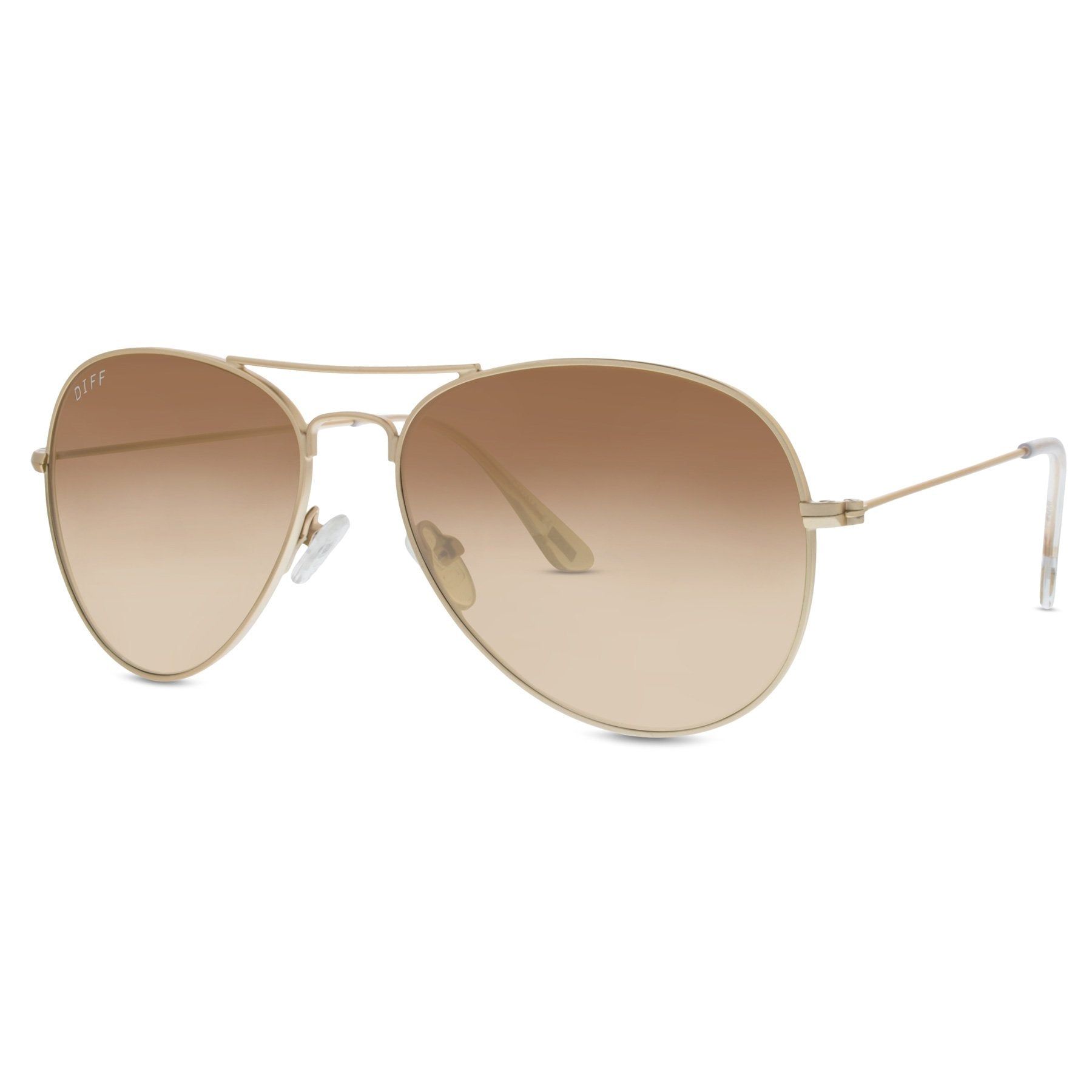 CRUZ - MATTE GOLD + BROWN GRADIENT SUNGLASSES sold by Diff Eyewear product image thumbnail 2