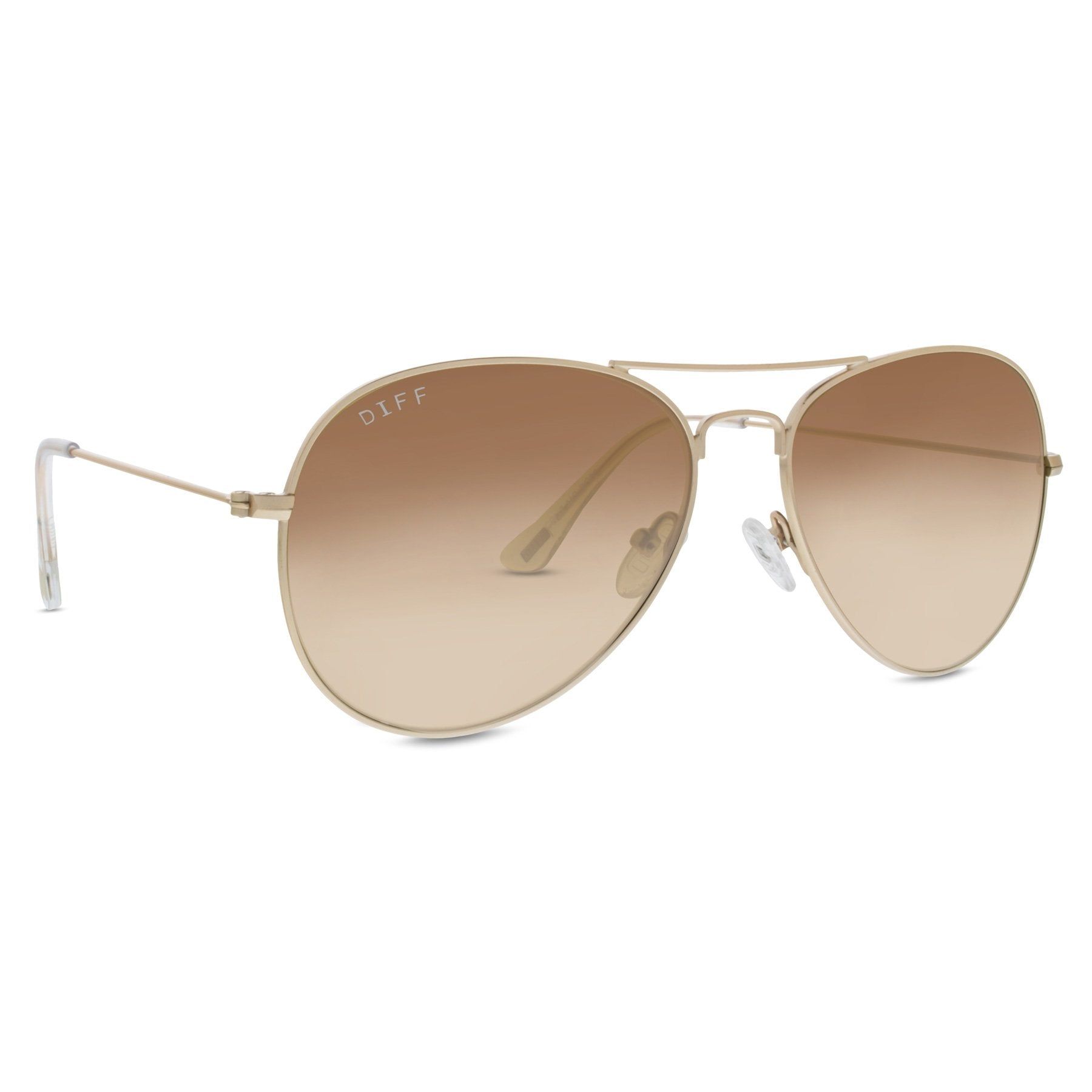 CRUZ - MATTE GOLD + BROWN GRADIENT SUNGLASSES sold by Diff Eyewear product image thumbnail 3