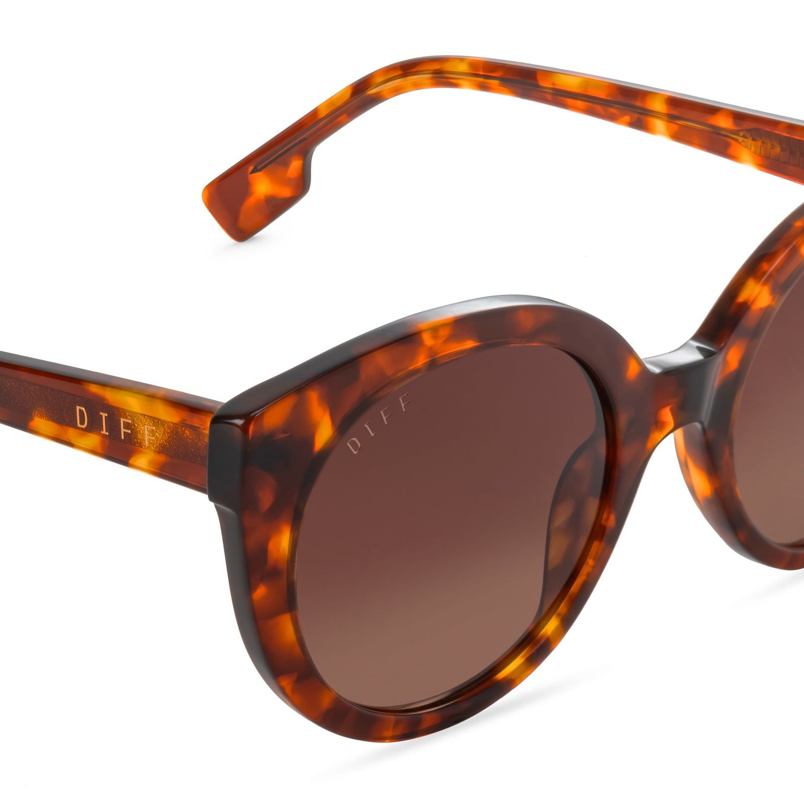 EMMY - AMBER TORTOISE + BROWN GRADIENT + POLARIZED SUNGLASSES sold by Diff Eyewear product image thumbnail 3