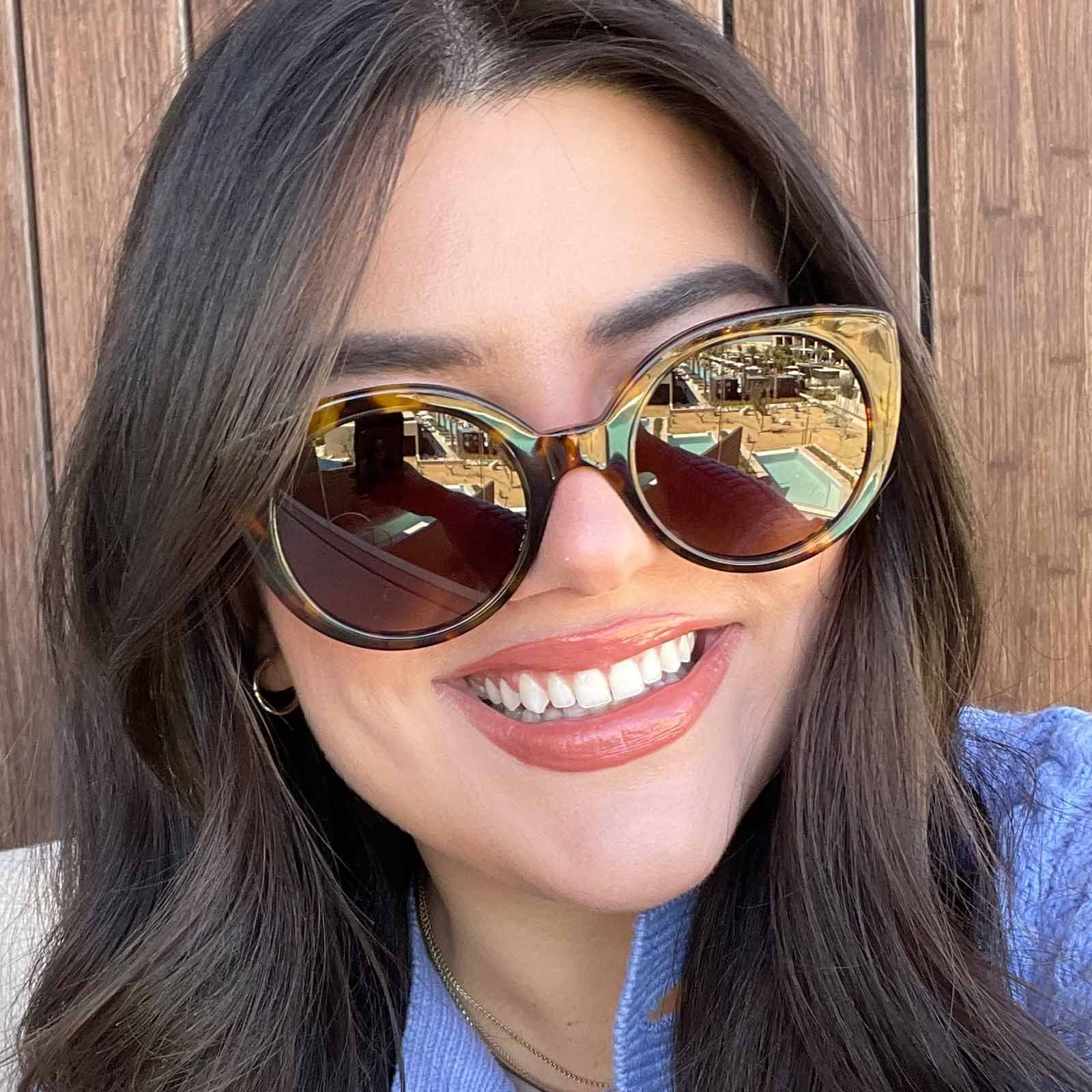 EMMY - AMBER TORTOISE + BROWN GRADIENT + POLARIZED SUNGLASSES sold by Diff Eyewear product image thumbnail 6